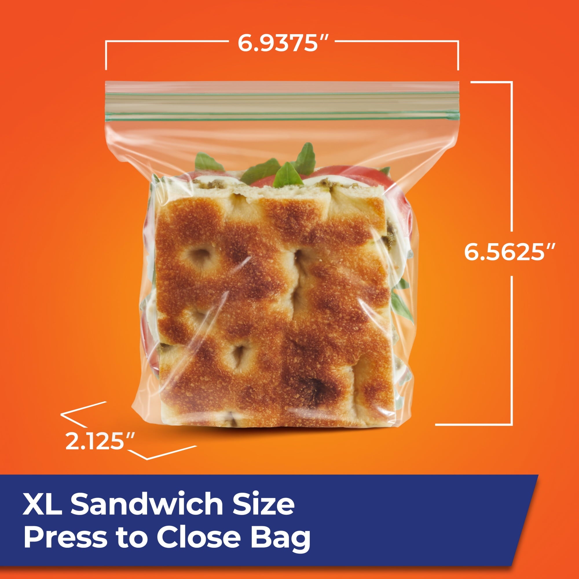 Hefty Press to Close Plastic Bags, 100 Count