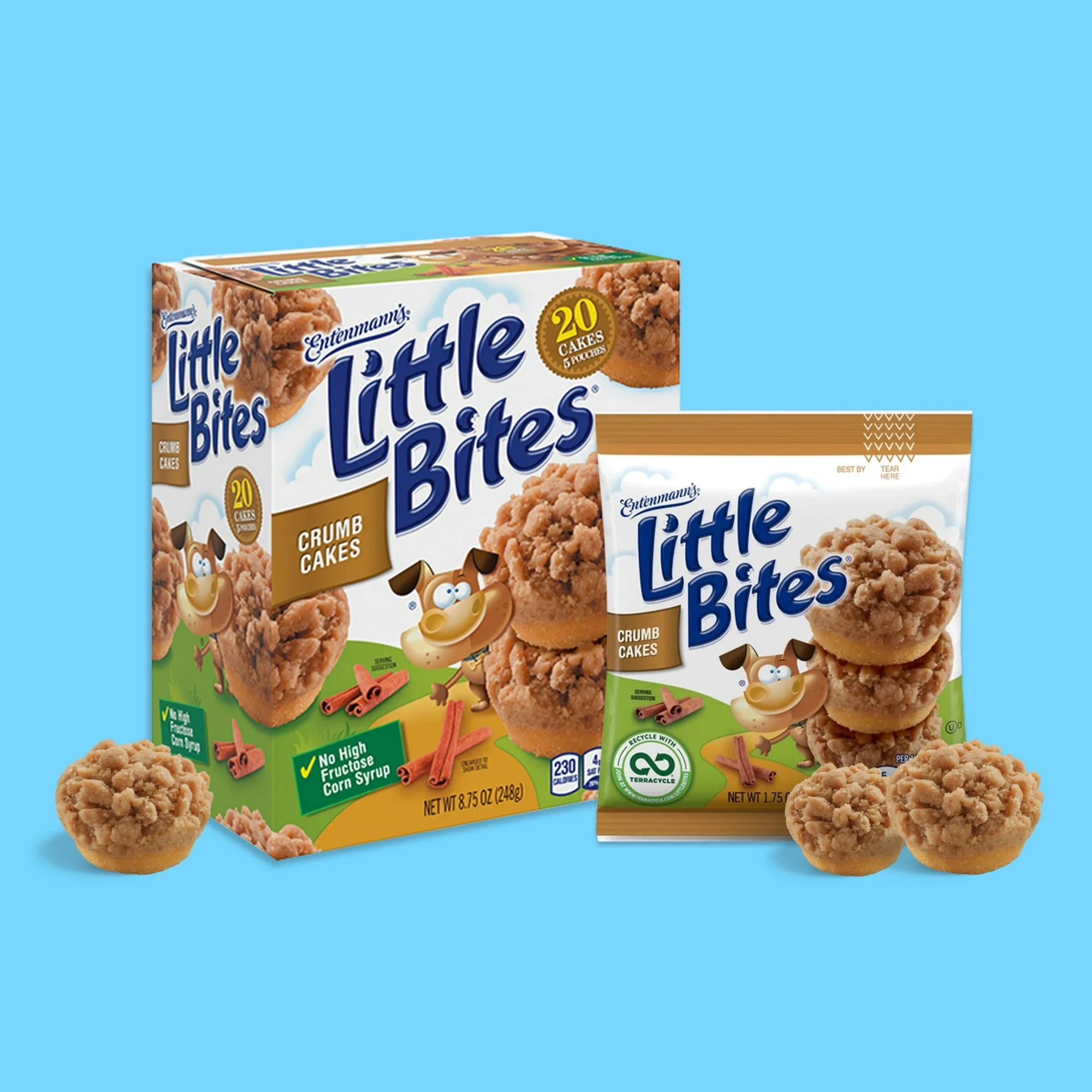 Little Bites Crumb Cake Muffins, 5 packs,Cinnamon & Brown Sugar Soft Mini Muffins, 8.75 oz Multipack