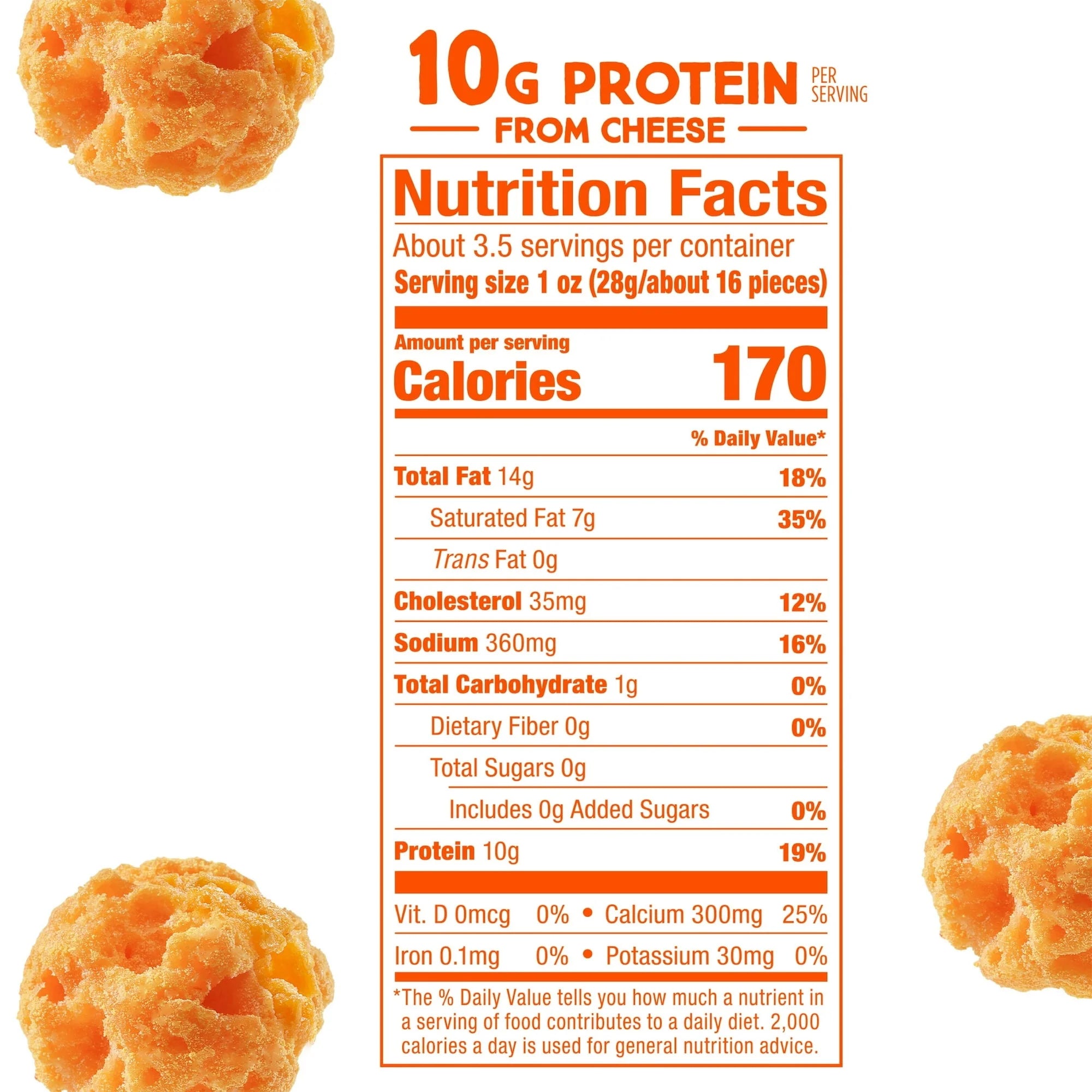 Whisps Popped Cheddar Cheese Snack (10g Protein)