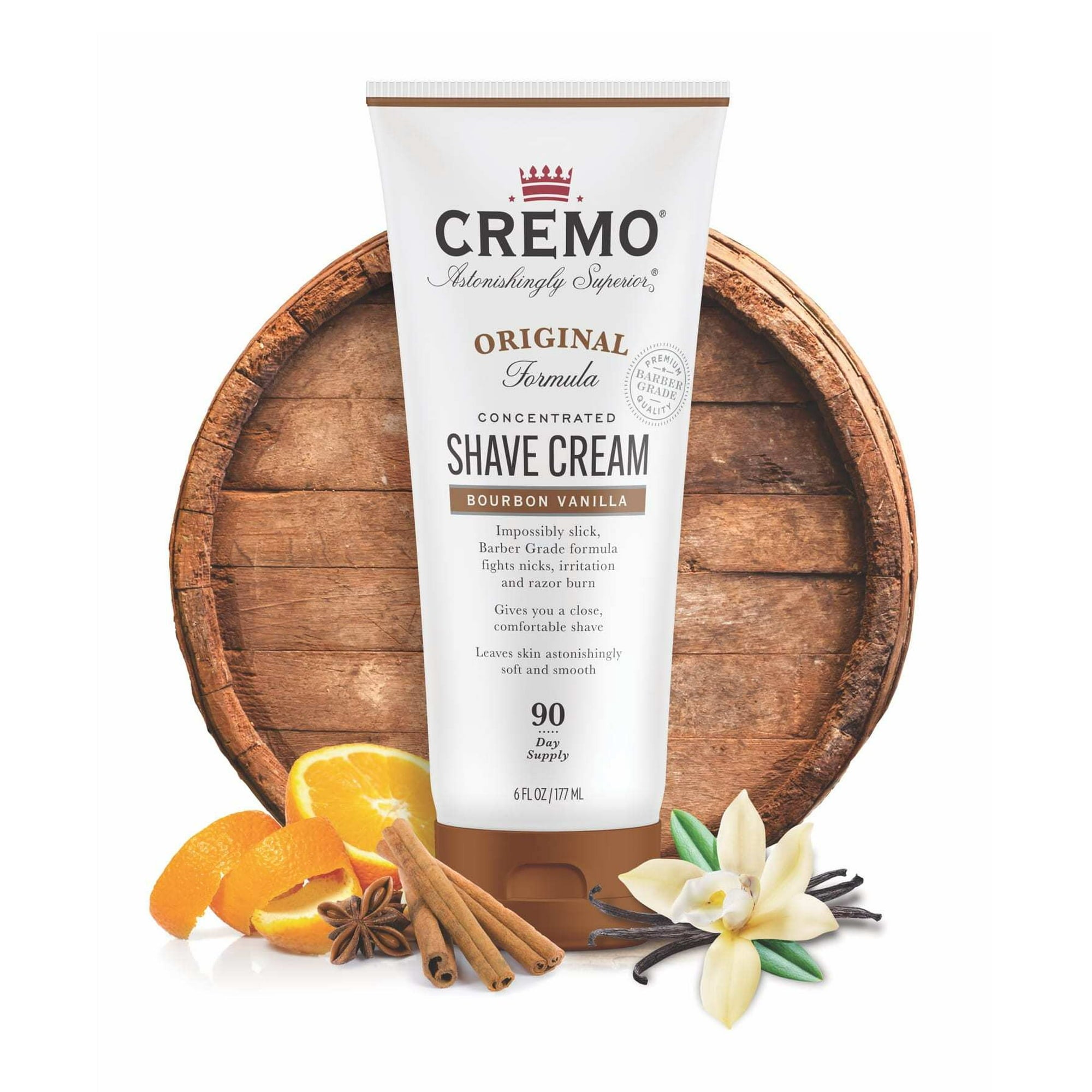 Cremo Bourbon Vanilla Shave Cream , 6 fl oz