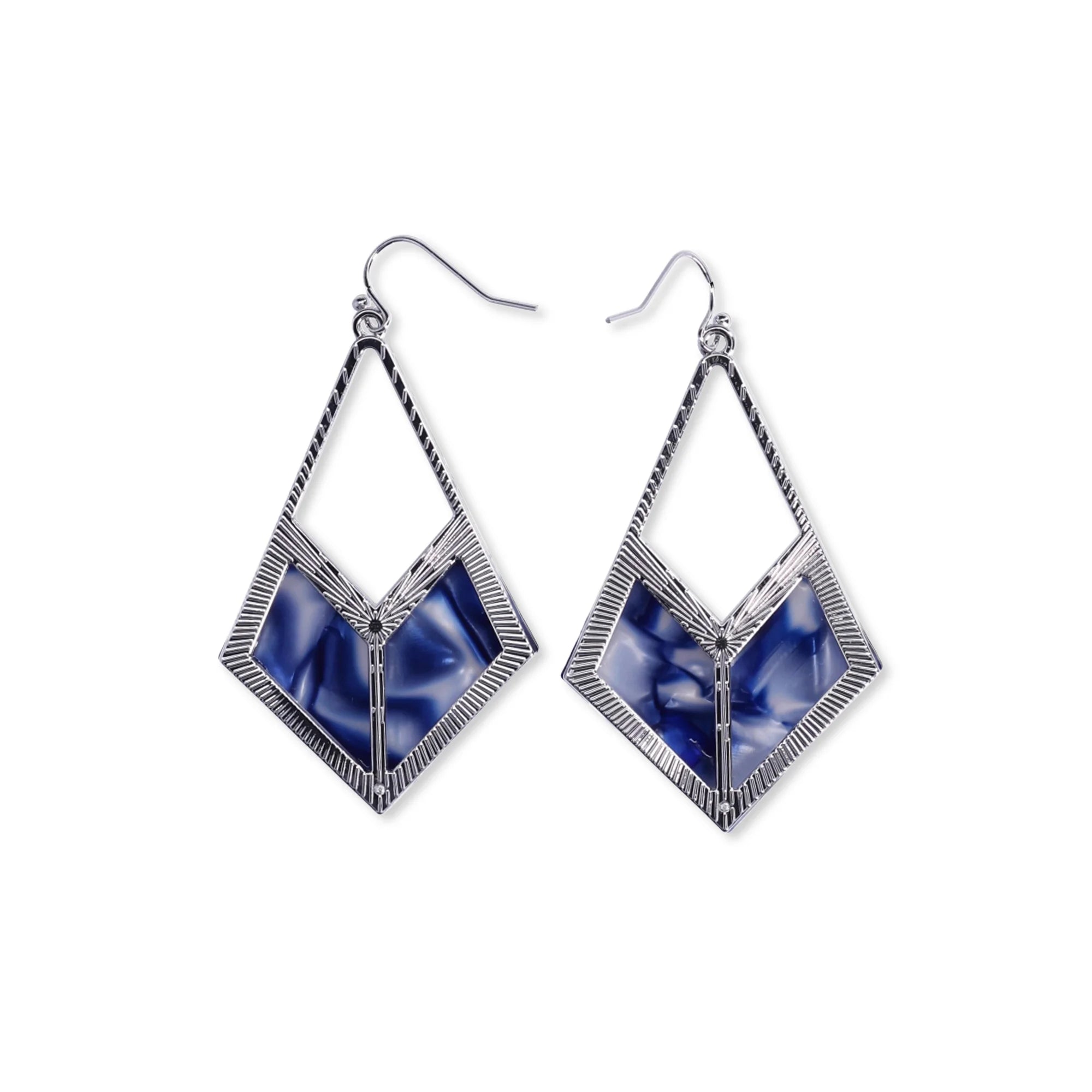 Time and Tru Women’s Geometric Navy Drop Earrings
