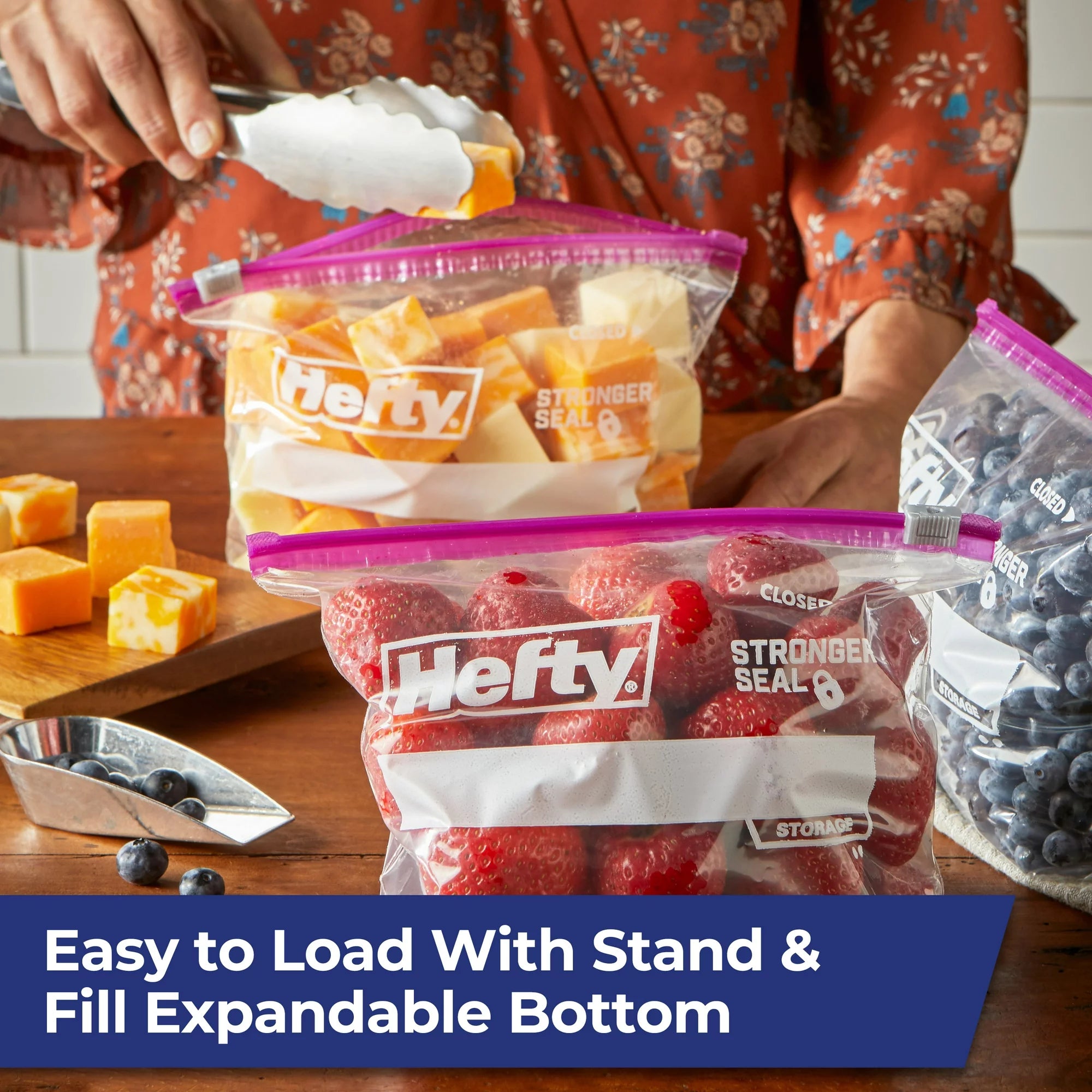 Hefty Slider Storage Bags, Quart Size