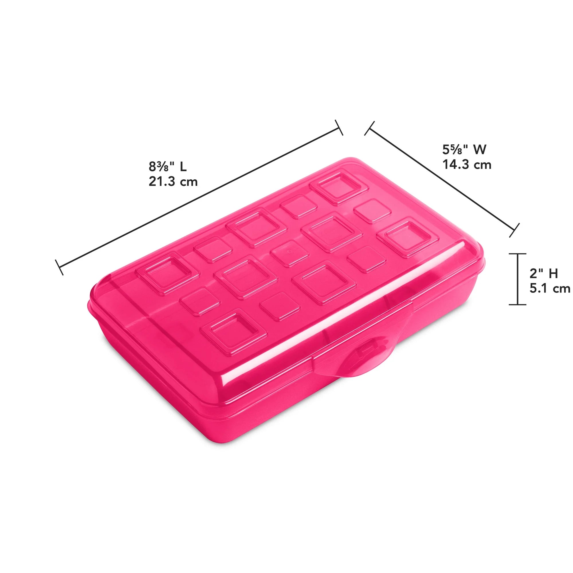 Sterilite Small Pencil Box, Neon Pink