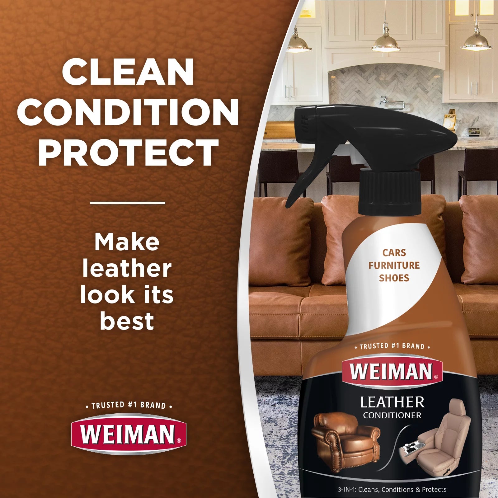 Weiman 3-1 Leather Cleaner & Conditioner 