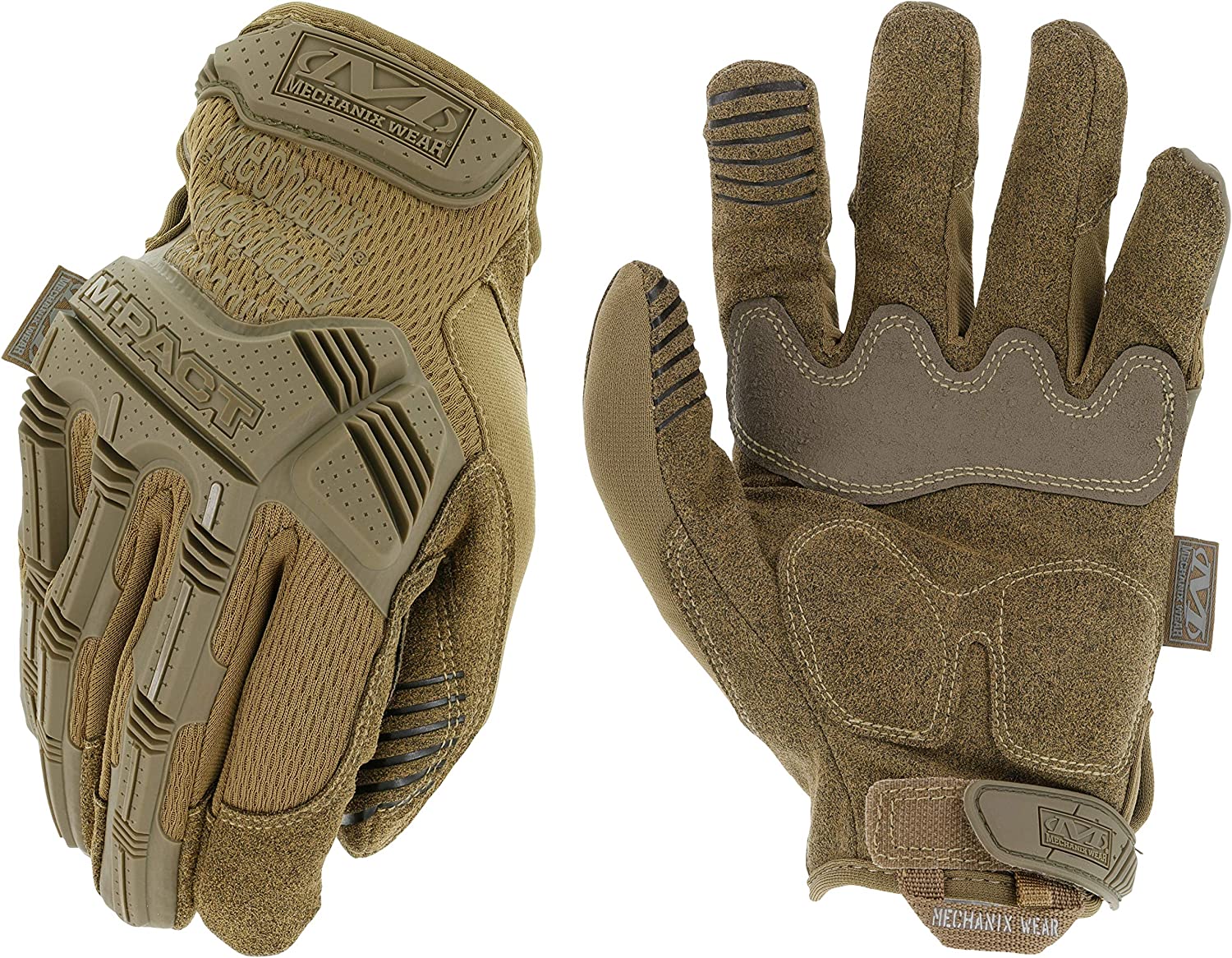 M-Pact Tactical Gloves with Secure Fit, Touchscreen Capable Safety Gloves for Men, Work Gloves with Impact Protection and Vibration Absorption (Brown, XX-Large) Mechanix Wear