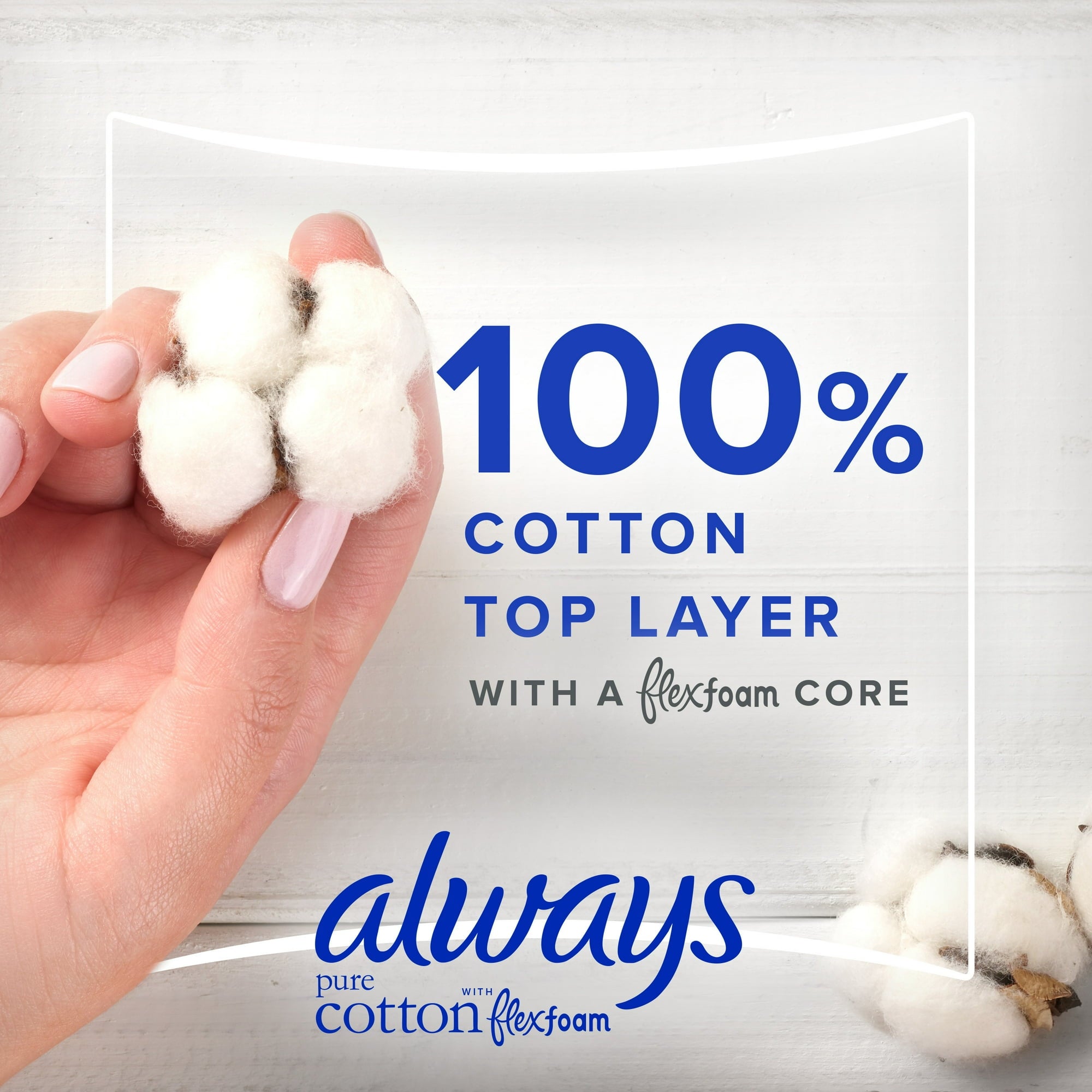 Always Pure Cotton Pads , Size 1 , Regular, 28 count