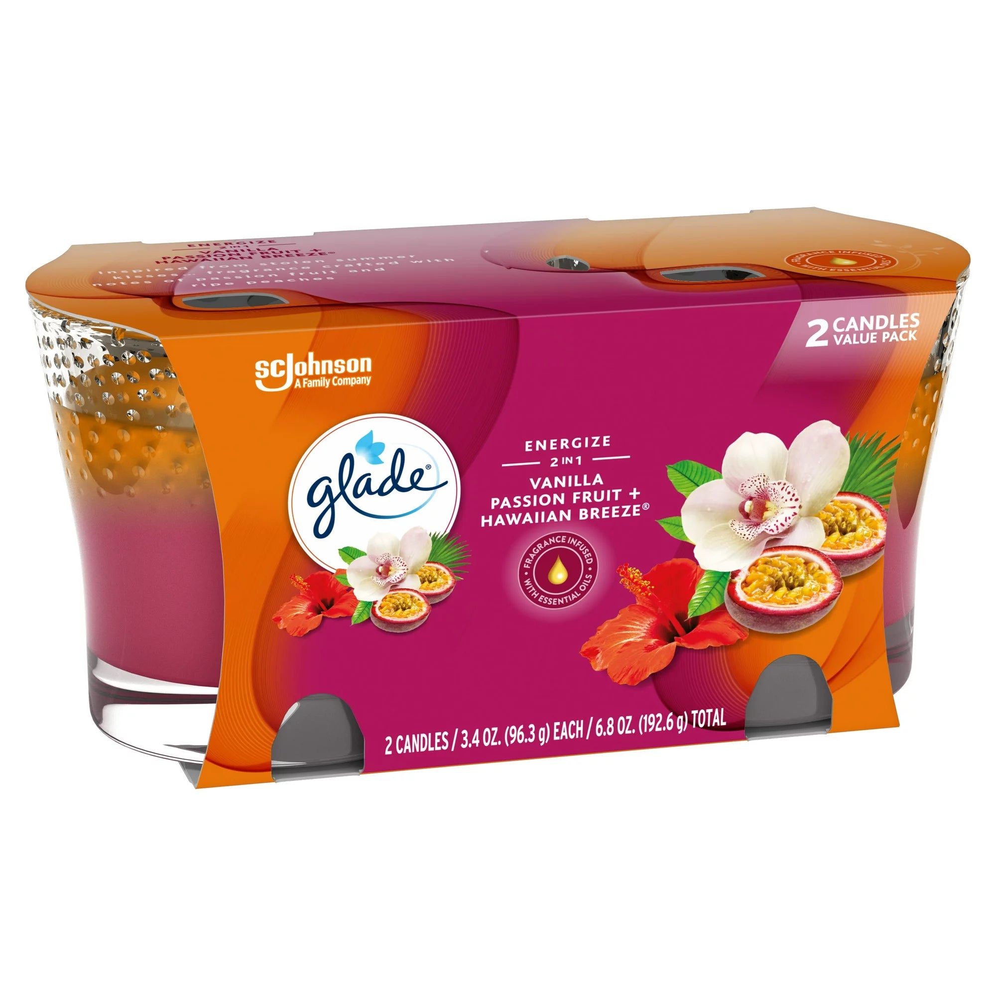 Glade 2 in 1 Candle,Breeze & Vanilla  Fragrance