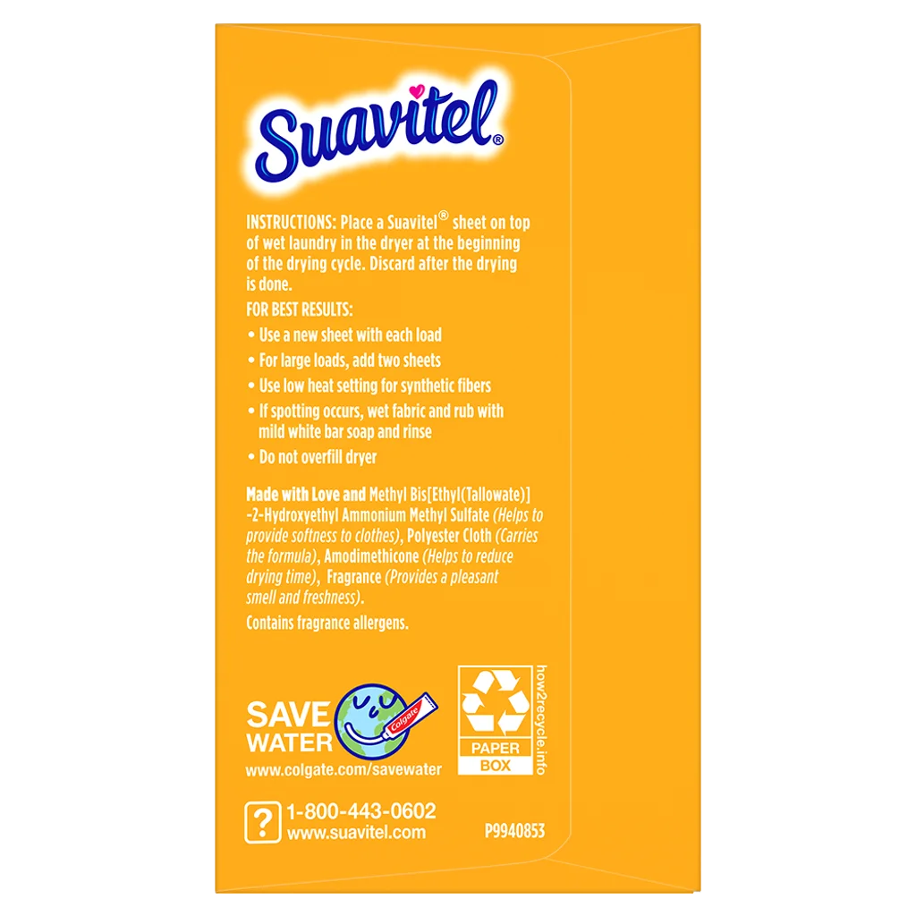 Suavitel Complete Dryer Sheets, Morning Sun 70 Count