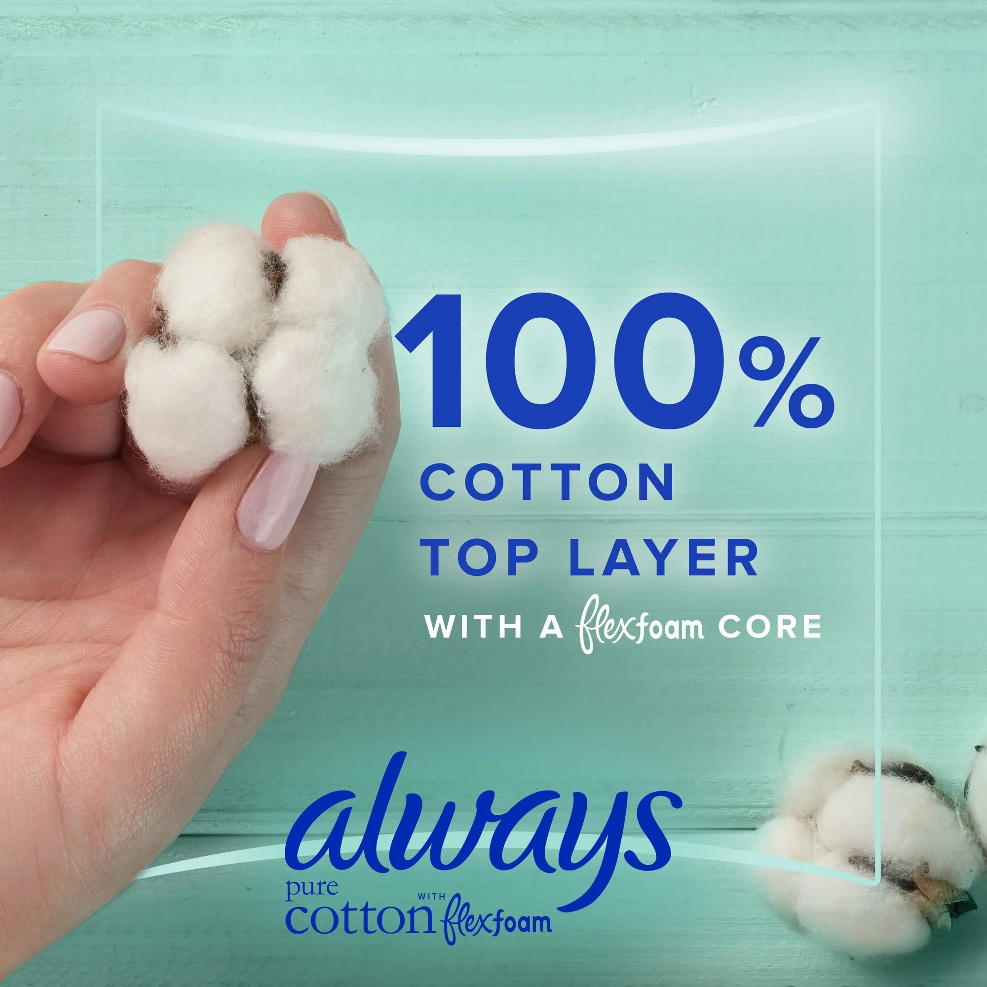 Always Pure Cotton Pads, Size 5, Extra Heavy