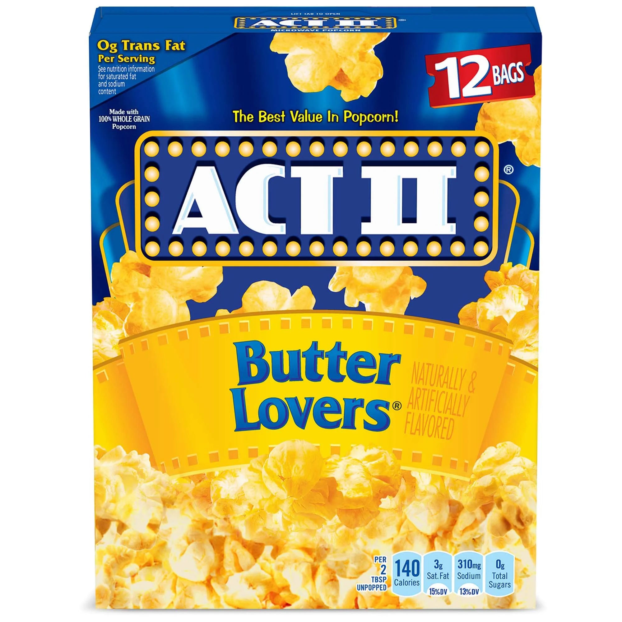 Act II Butter Lovers Microwave Popcorn