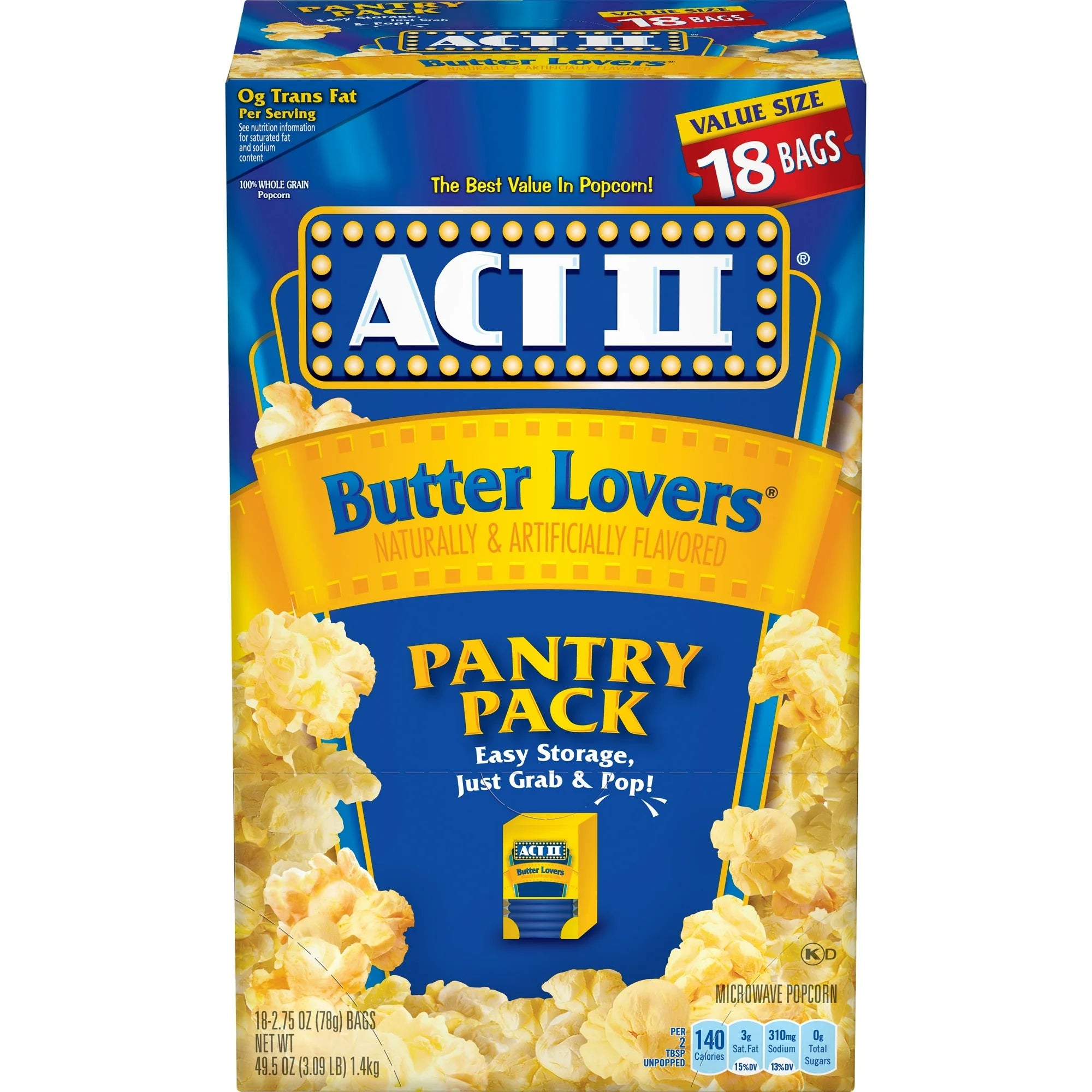 Act II Butter Lovers Microwave Popcorn 