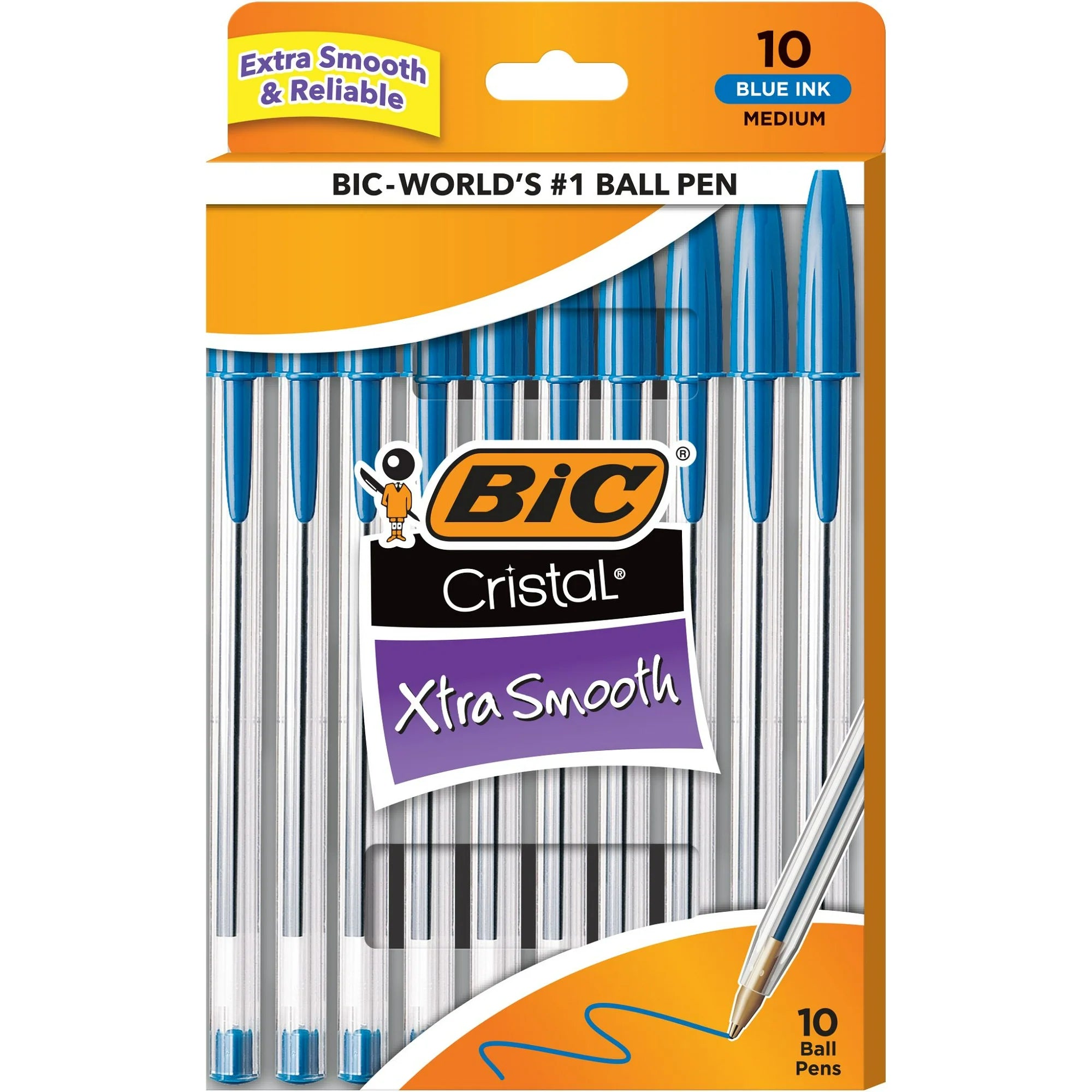 BIC Smooth Blue Pens ,10 Pack