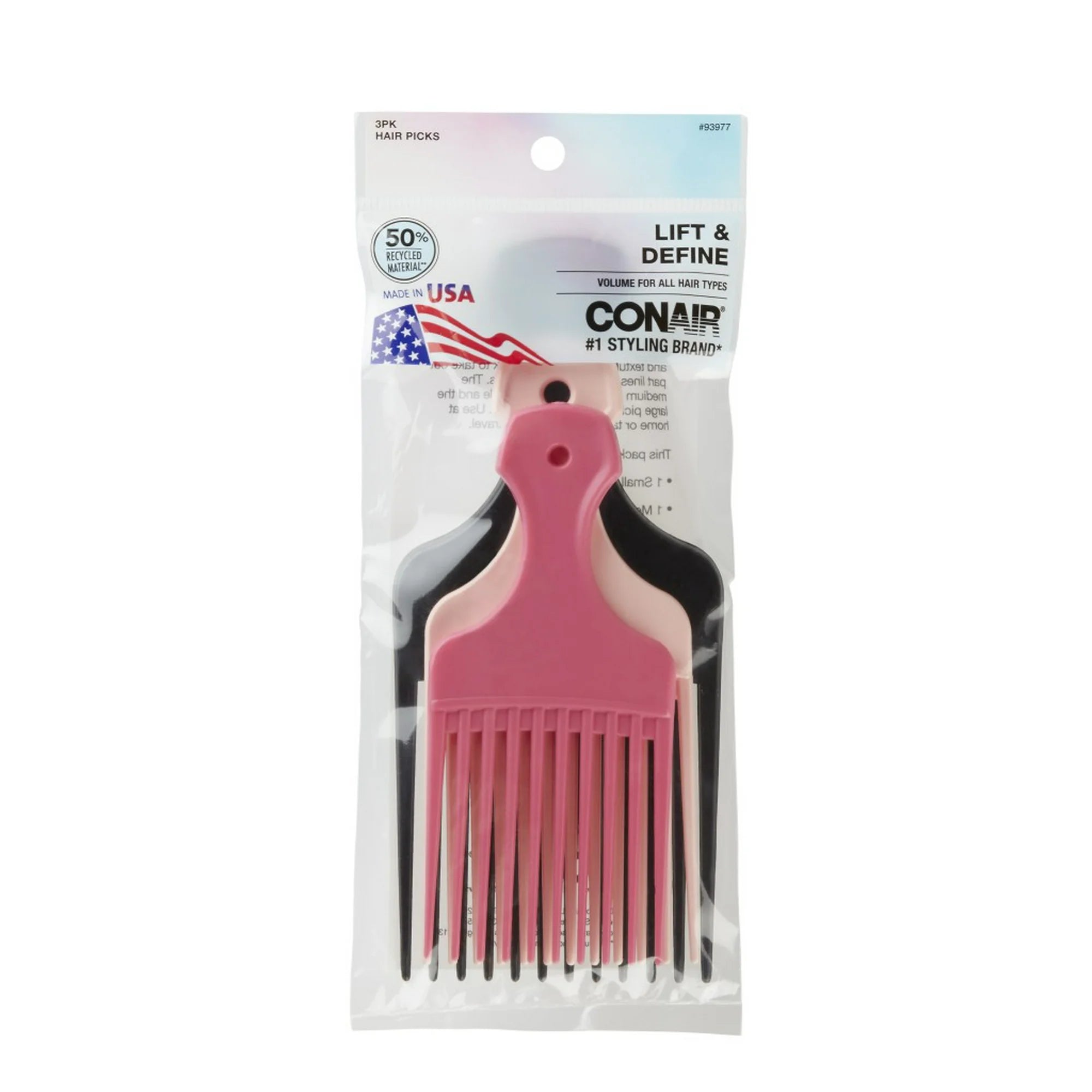 Conair Lift & Define Hair Pick Combs