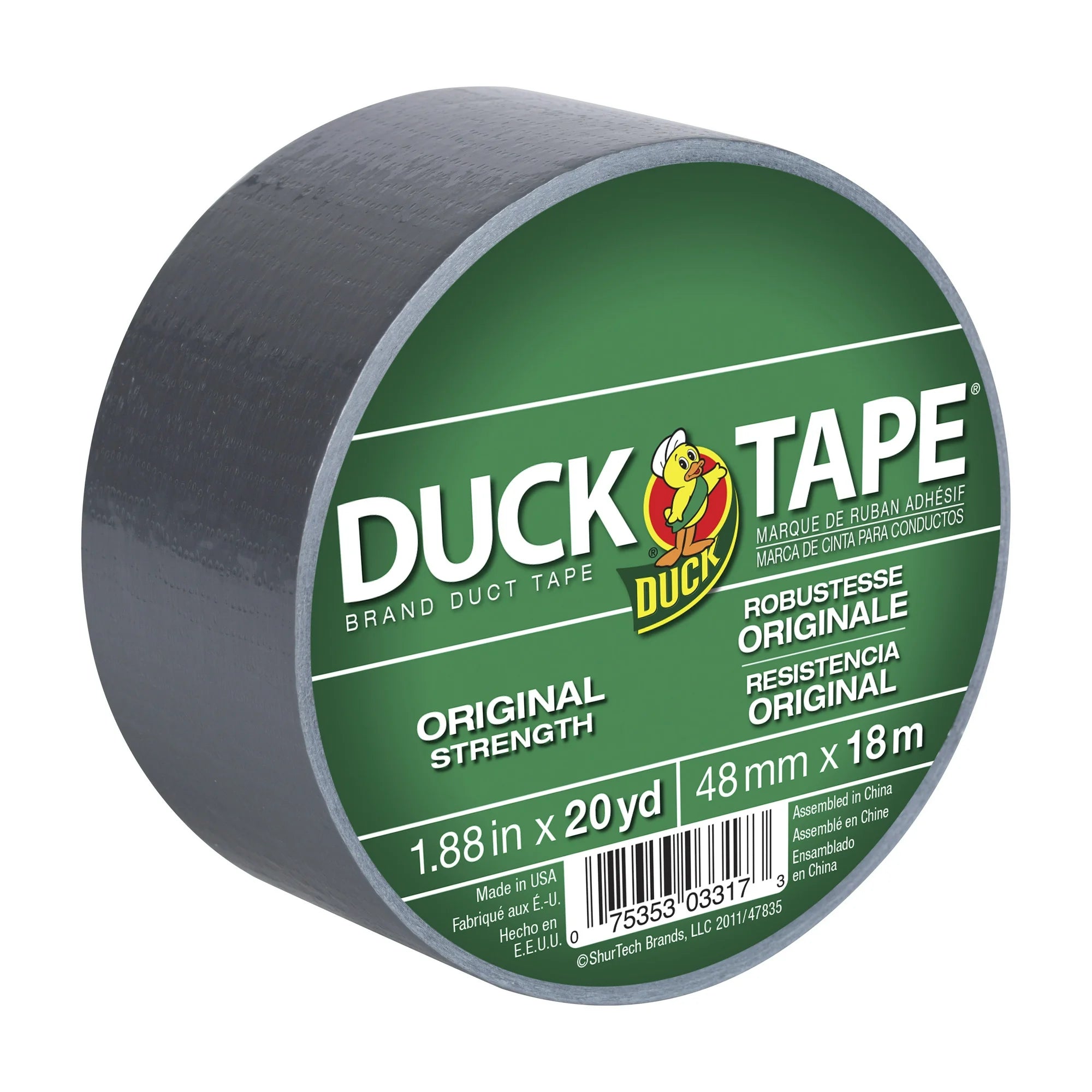 The Original Duck Tape Brand Duct Tape, 1.88 in. x 20 yd., Silver