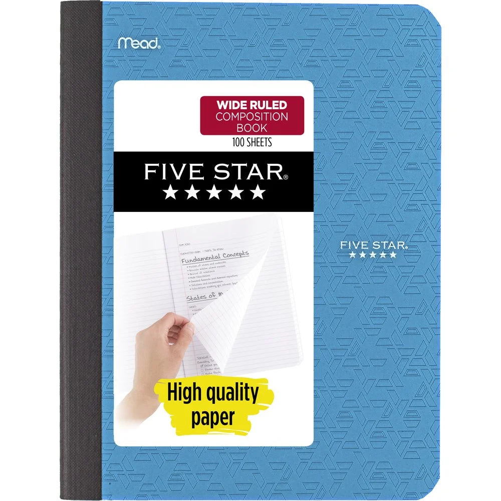 Five Star Composition Book - Wide Ruled, 100 Sheets