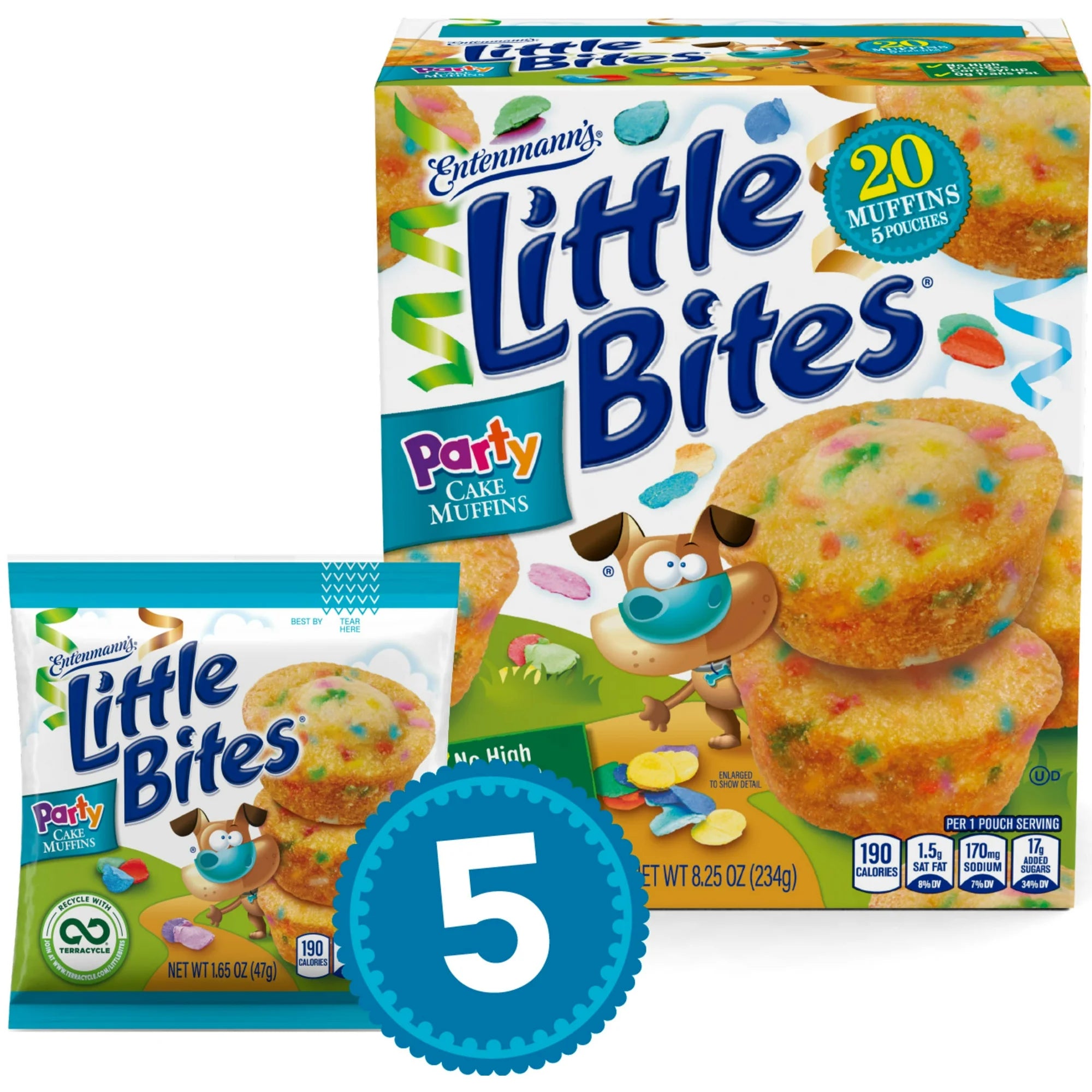 Little Bites Party Cake Muffins,Vanilla and Sprinkles