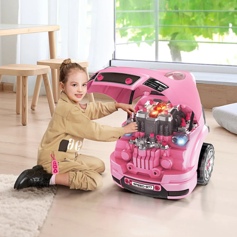 Pink Mechanic Truck Engine Toy Set