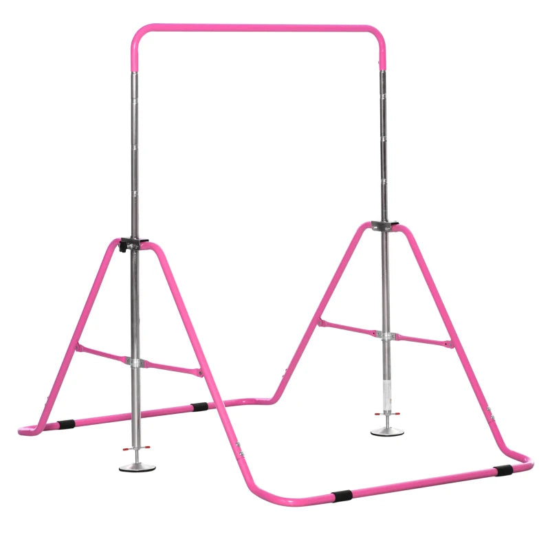 Pink Folding Gymnastics Bar for Kids