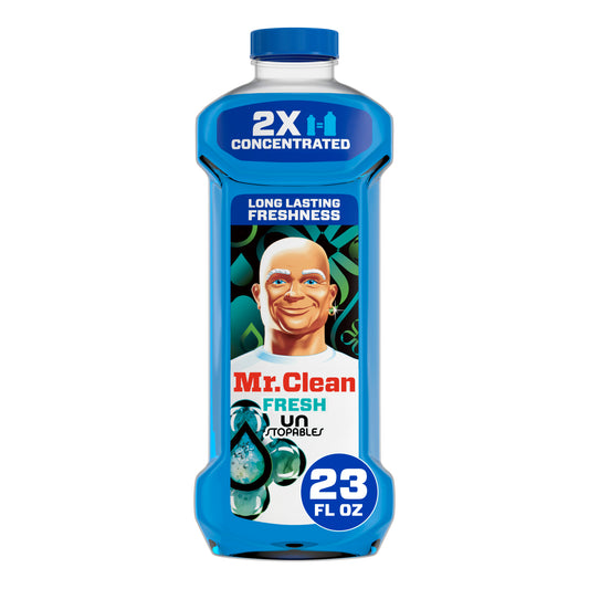 Mr. Clean 2X Concentrated Multi Surface Cleaner with Unstopables Fresh Scent, 23 fl oz