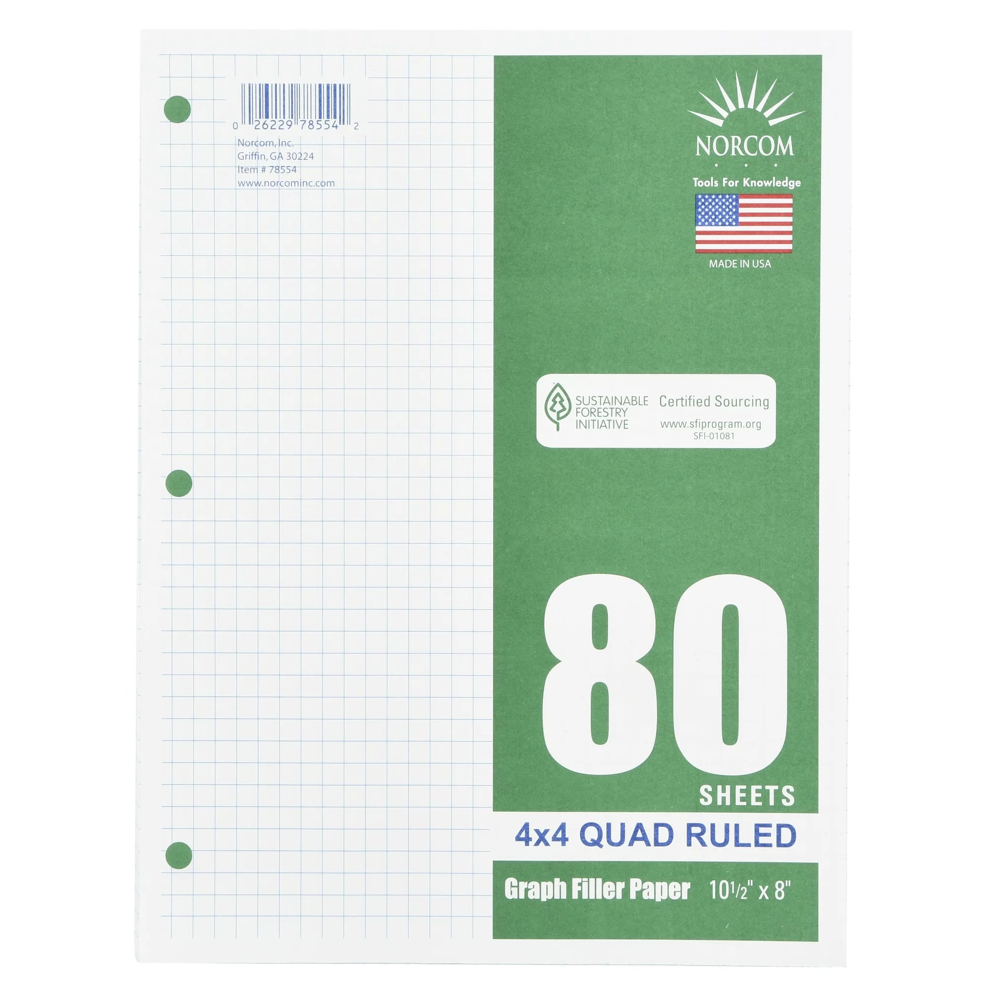 Norcom Graph Filler Paper (80 Pages, 4x4)