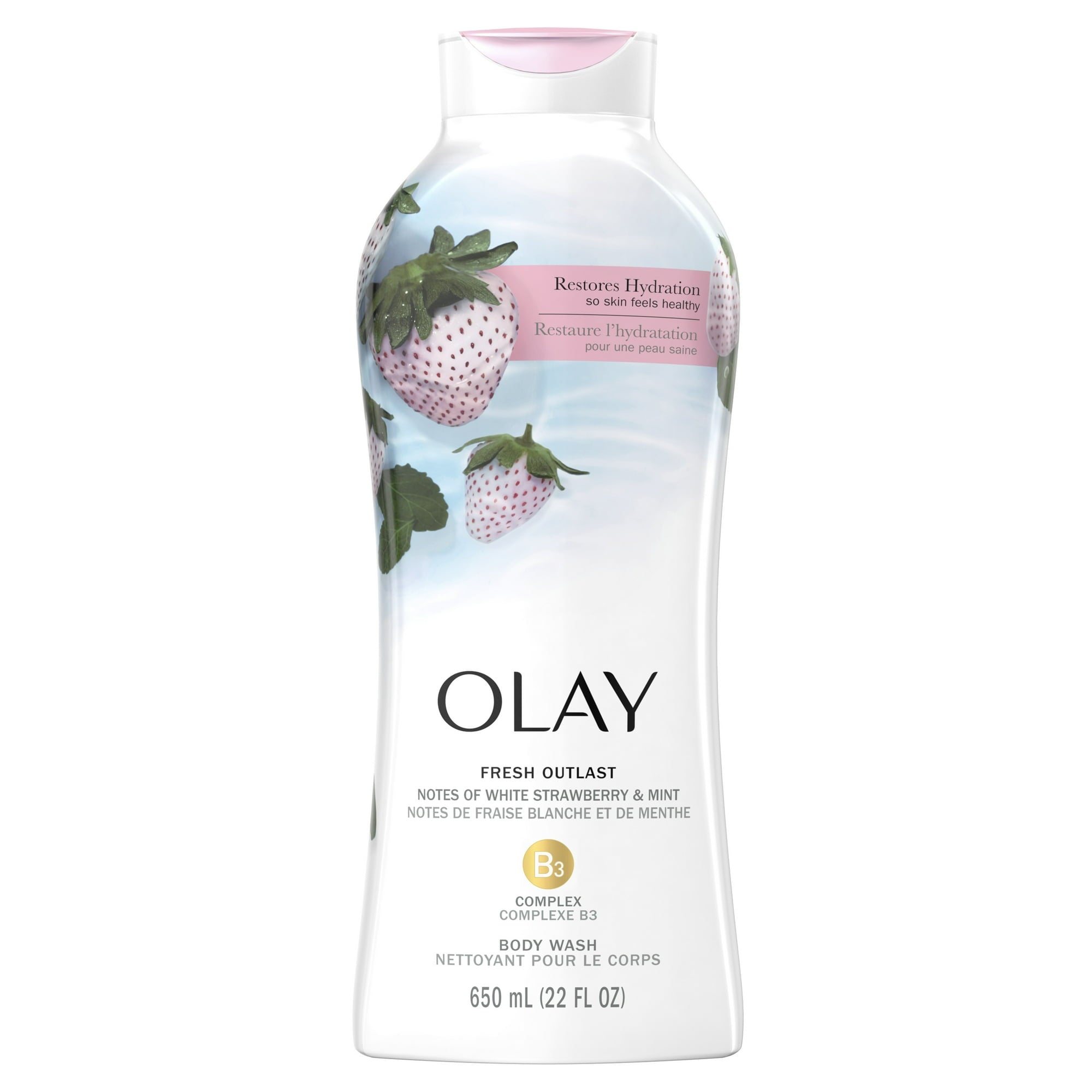 Olay Body Wash, White Strawberry & Mint, 22 fl oz