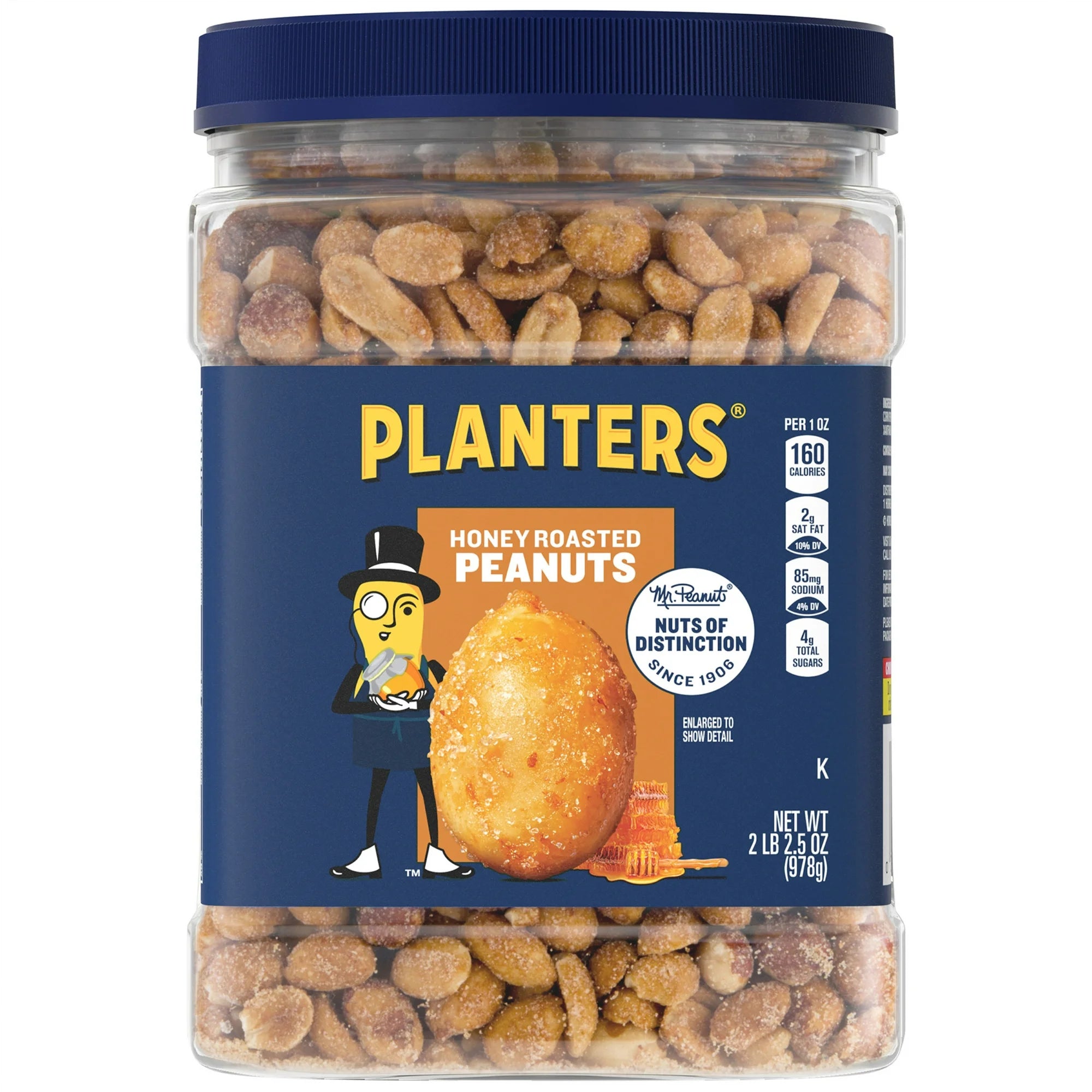 Planters Honey Roasted Peanuts, 34.5 oz Jar