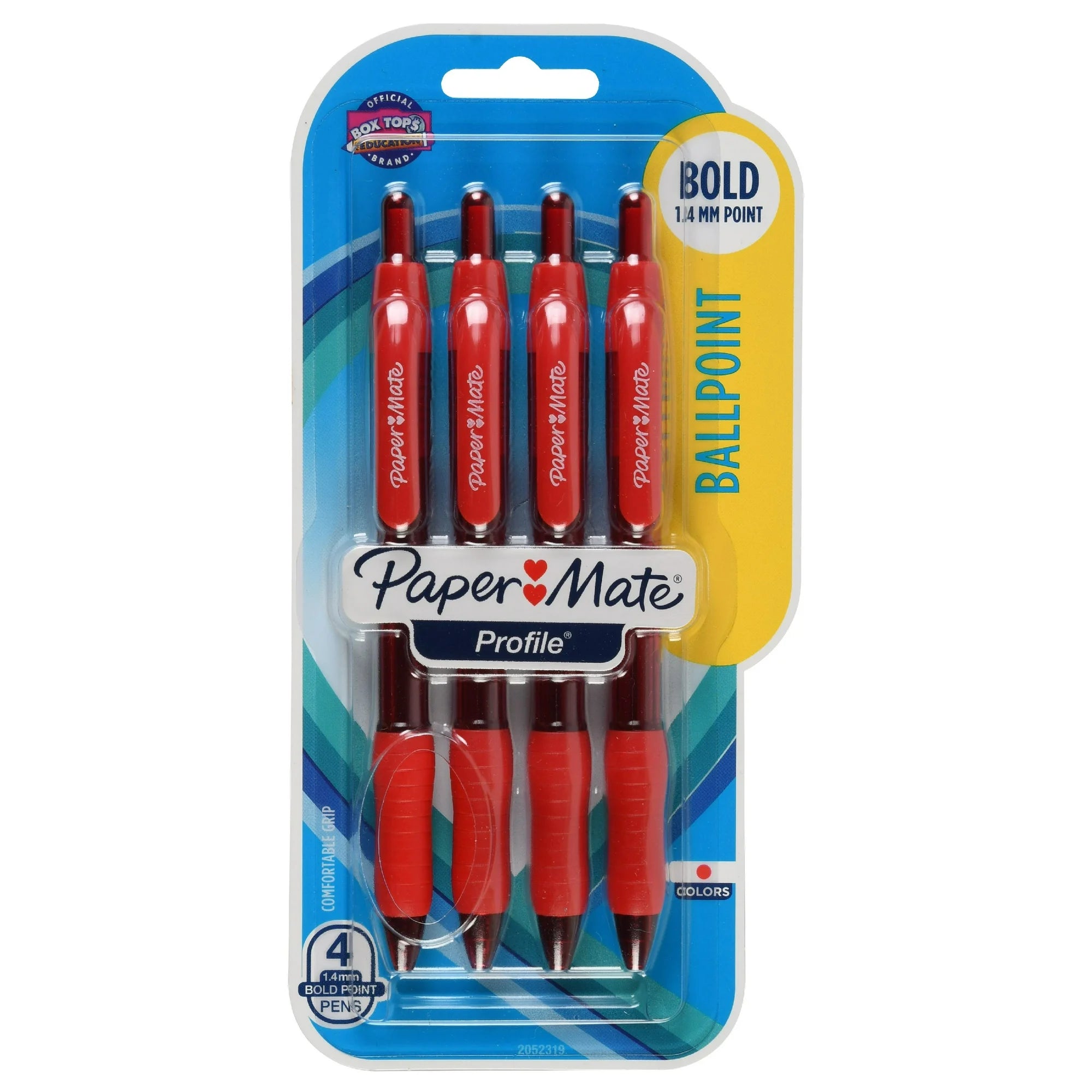 Paper Mate Ballpoint Pens, Bold Red, 4 Count