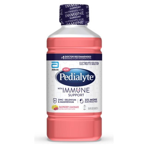 Pedialyte with Immune Support, Raspberry Lemonade, Electrolyte Hydration Drink, 1 Liter