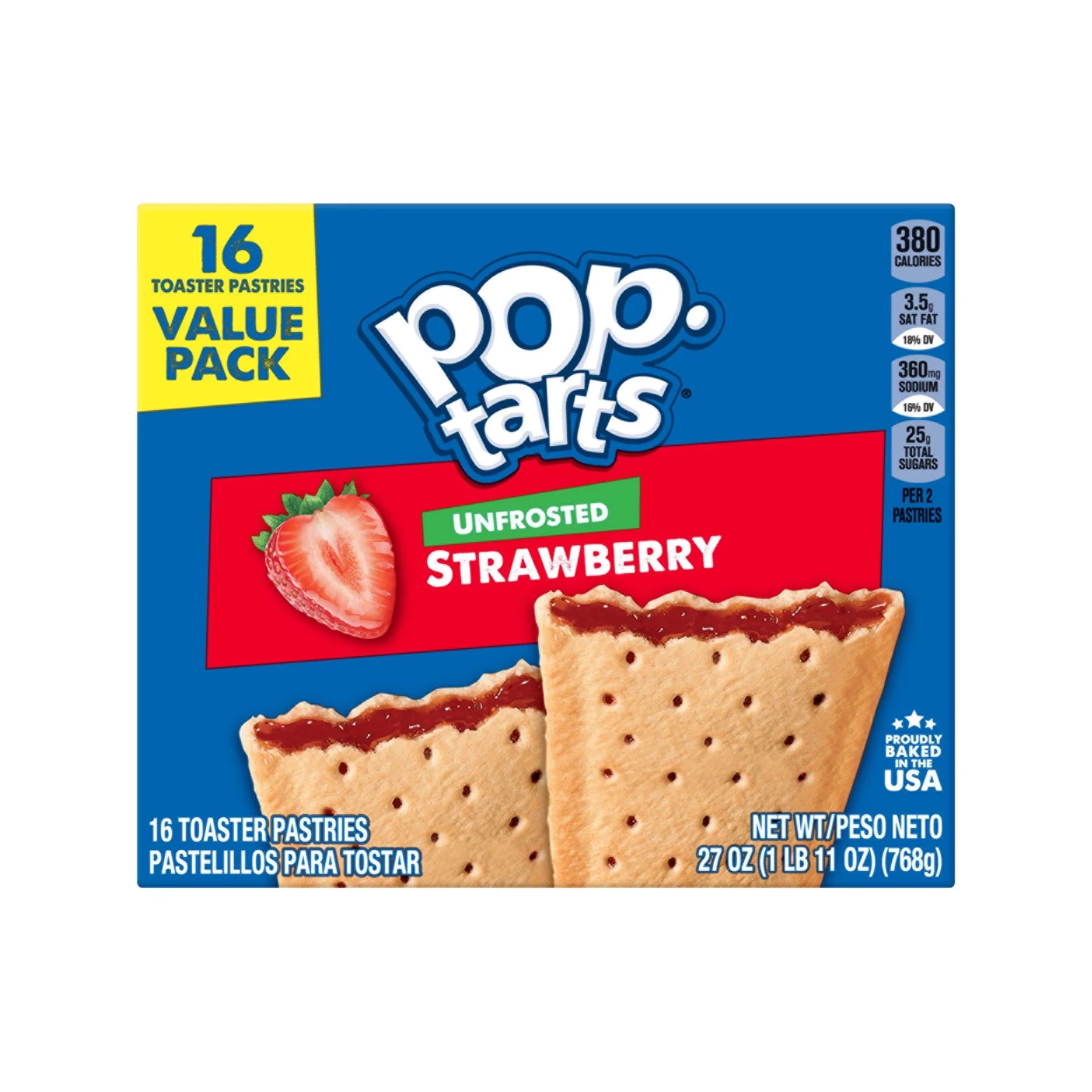 Pop-Tarts Unfrosted Strawberry Toaster Pastries