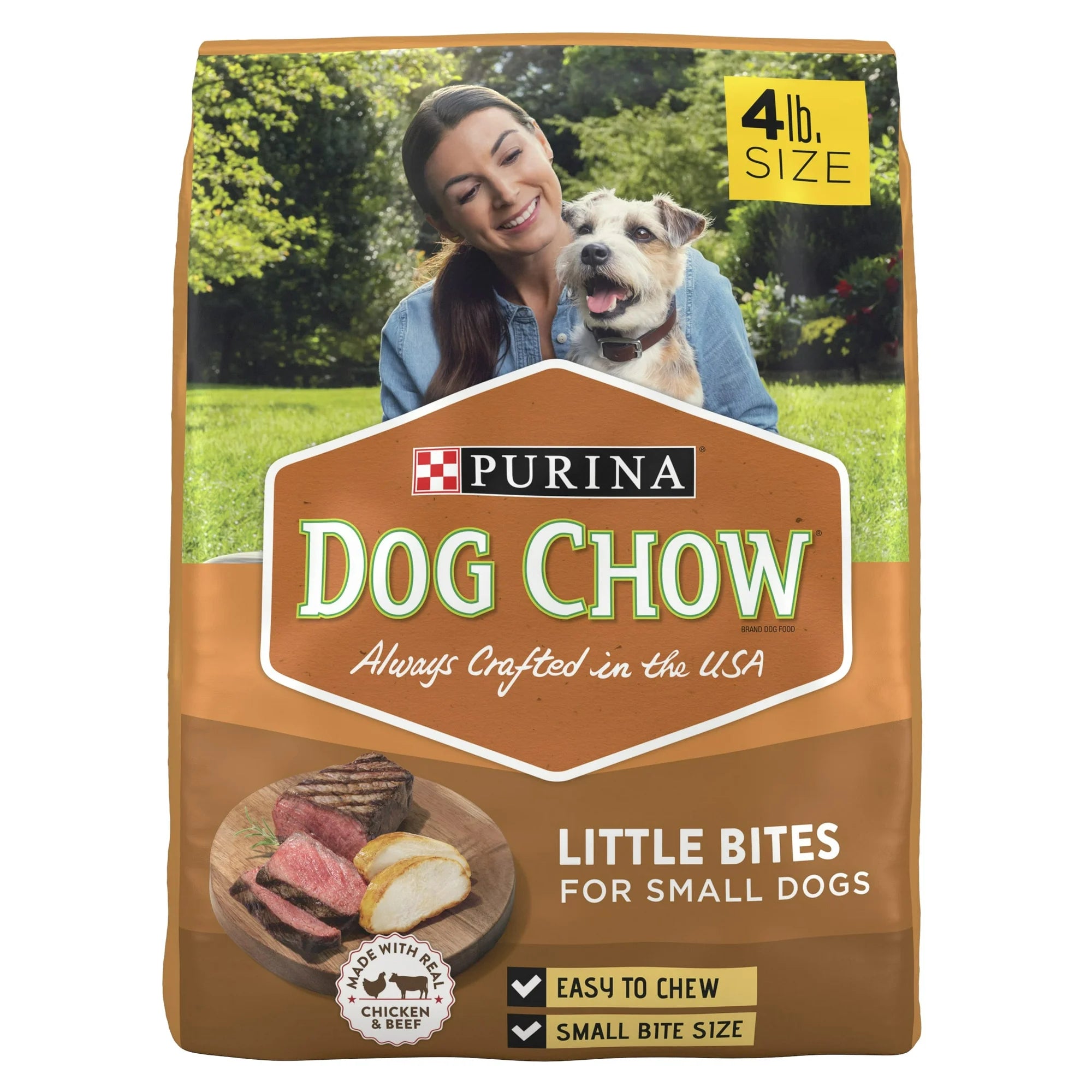 Purina Dog Chow Chicken & Beef, 4 lb Bag