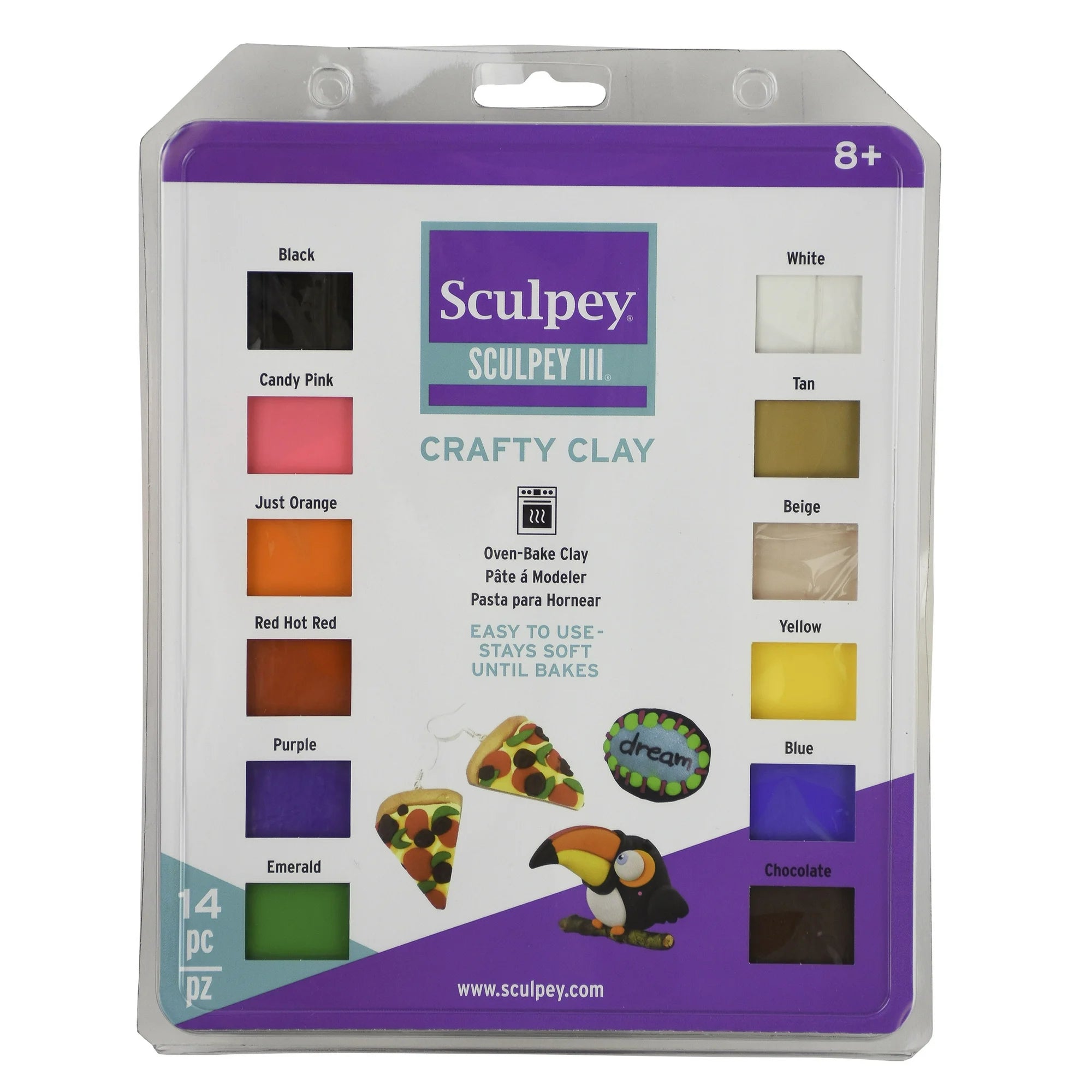 Sculpey Crafty Clay Variety Pack ,14 Colors