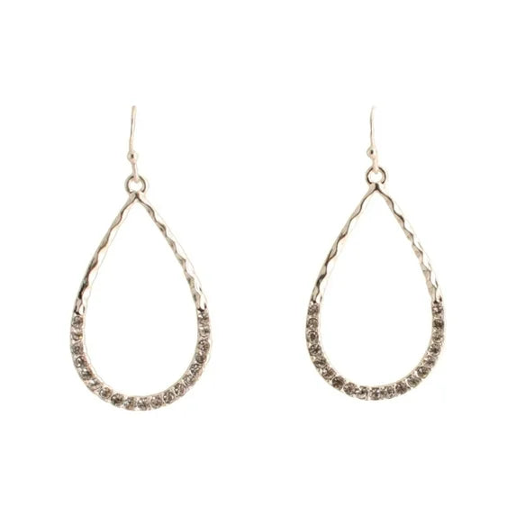 Elegant Silver Tone Teardrop Earrings 