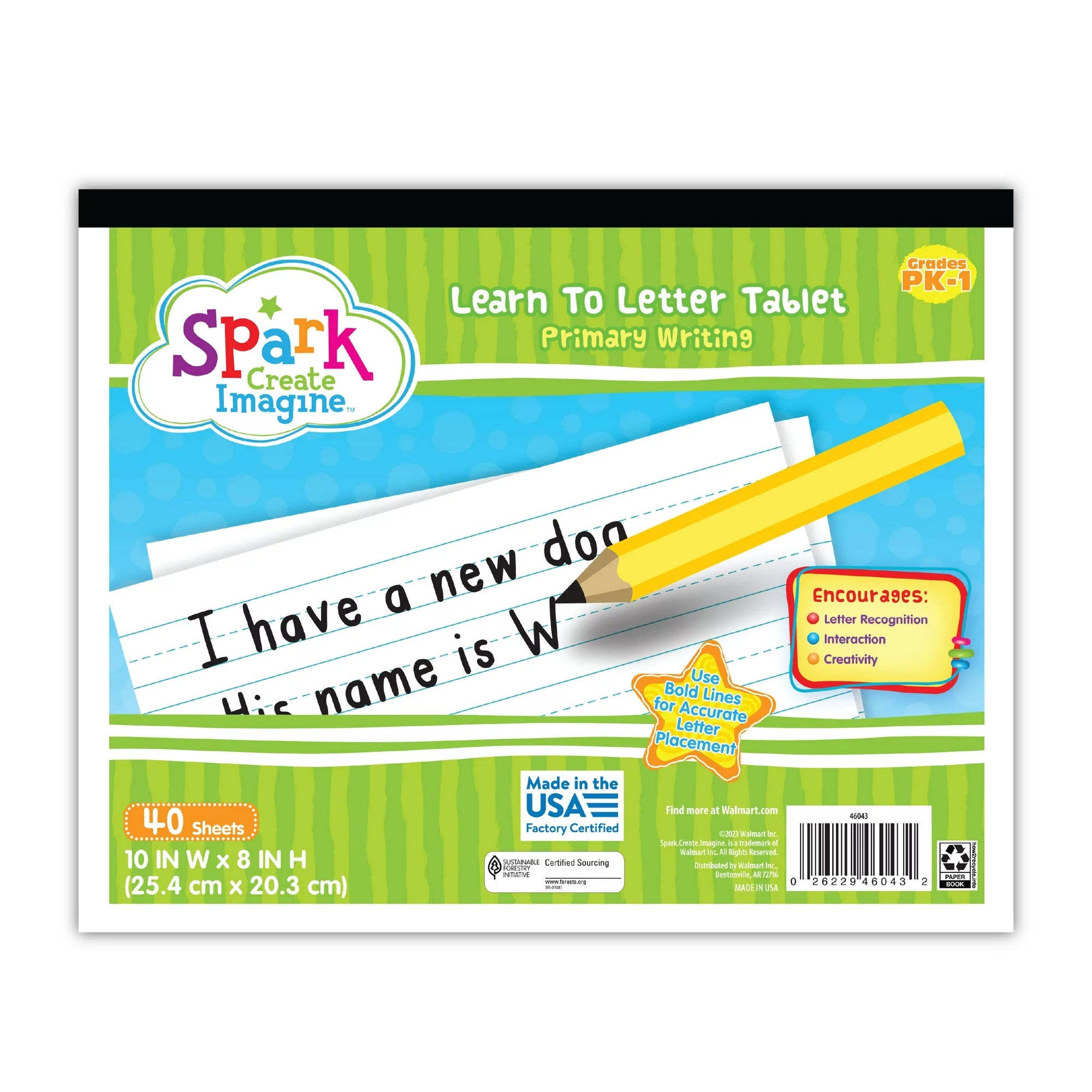 Spark 40 Sheet Writing Tablet, 8x10