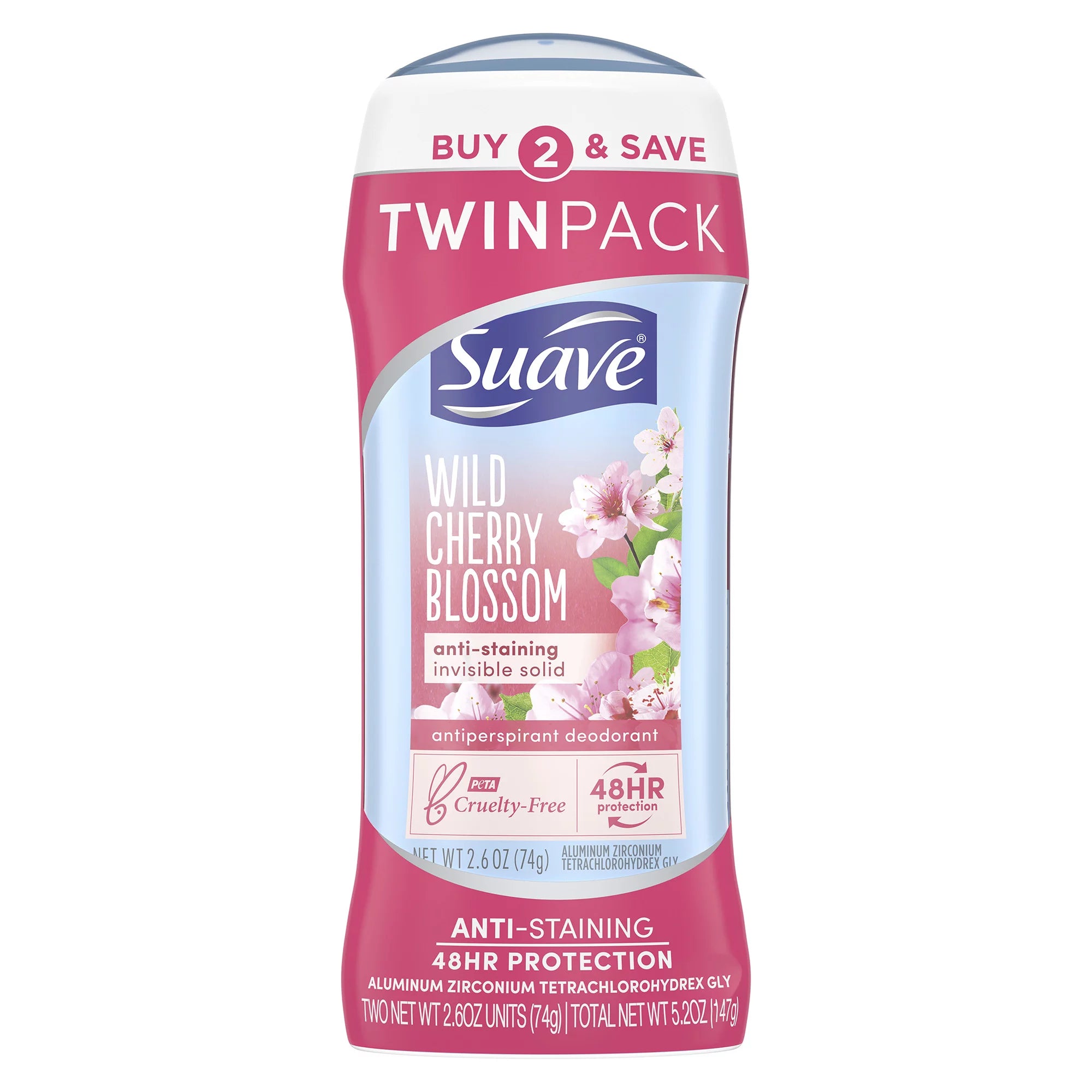 Suave Deodorant in Wild Cherry Blossom , 2 Pack