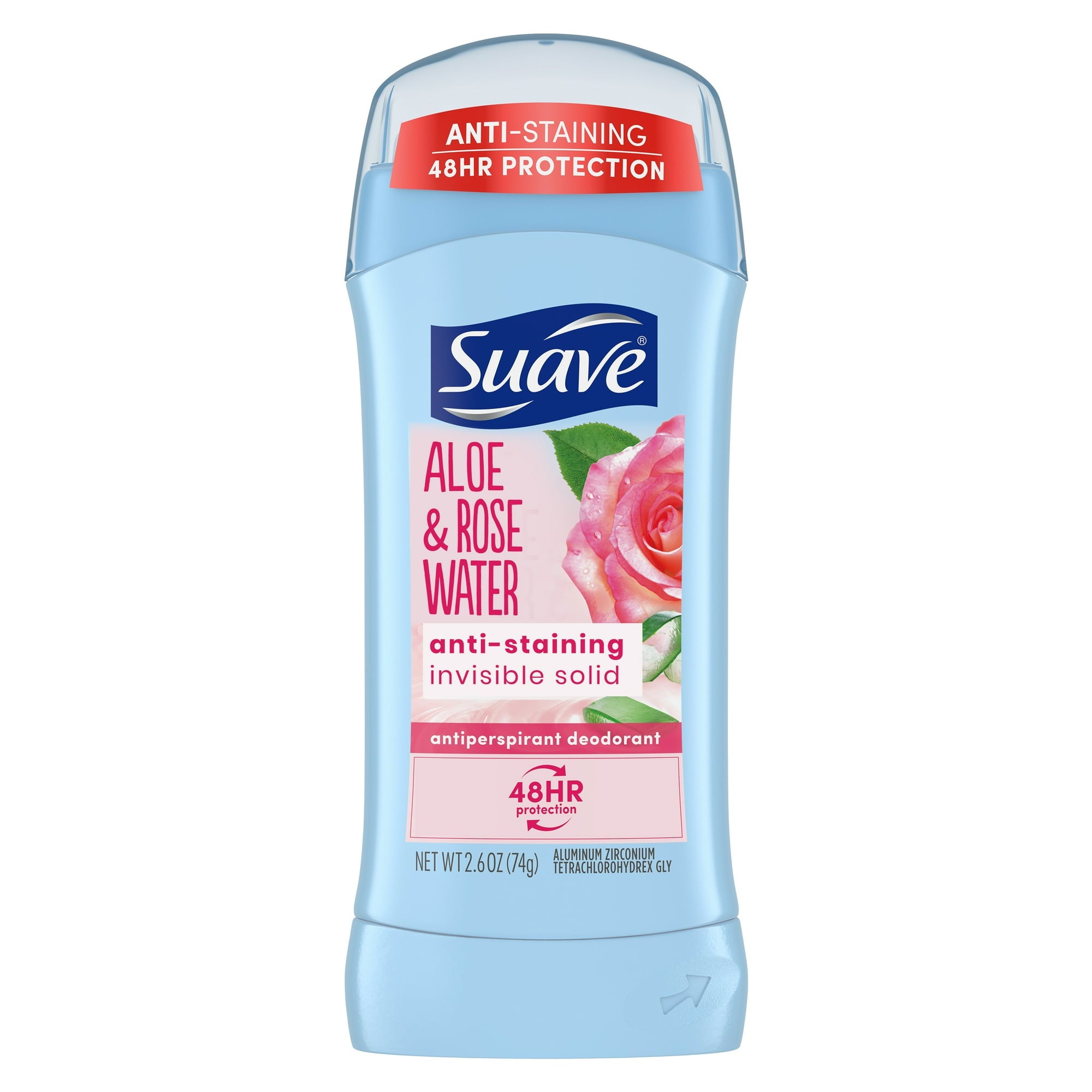 Unisex Suave Deodorant with Aloe Vera & Rosewater - 2.6 oz