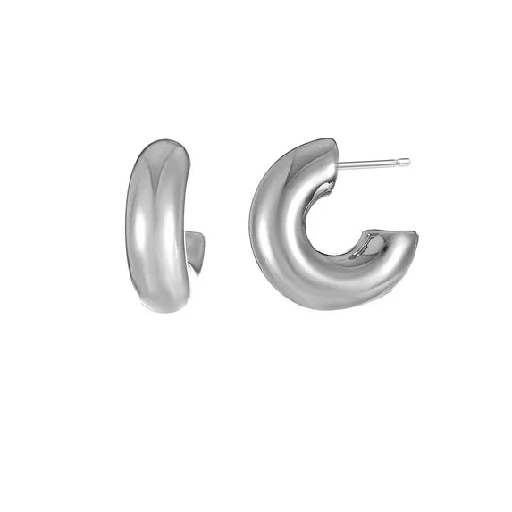 Time and Tru Silvertone Bubble Hoop Earrings - (1 Pair)
