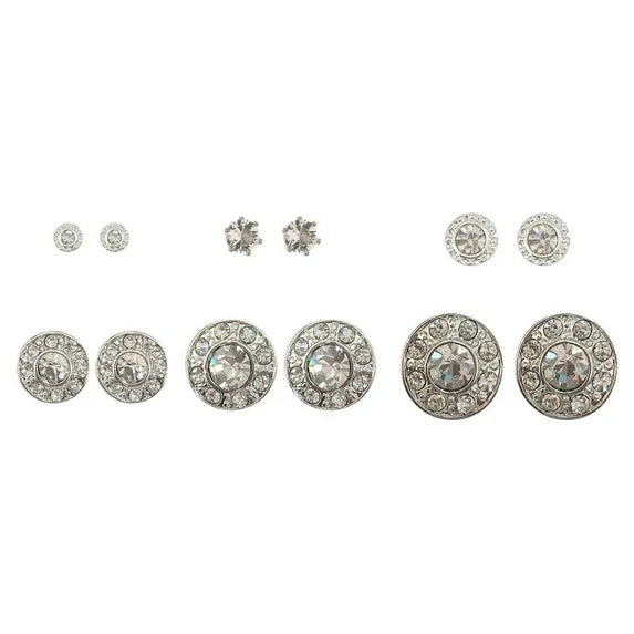 Time and Tru Women’s Goldtone & Black Button Stud Earrings