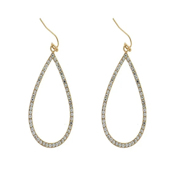 Time and Tru Women’s Gold Stone Drop Earrings 