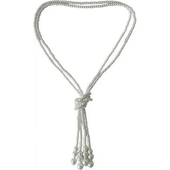 Time and Tru Women’s Faux Pearl Tassel Necklace – Adjustable Knot 