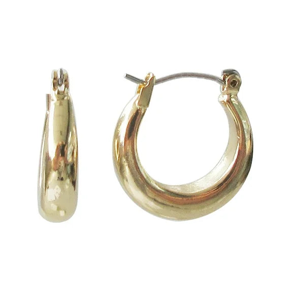 Time and Tru Women’s Gold Tone Chunky Hoop Earrings 