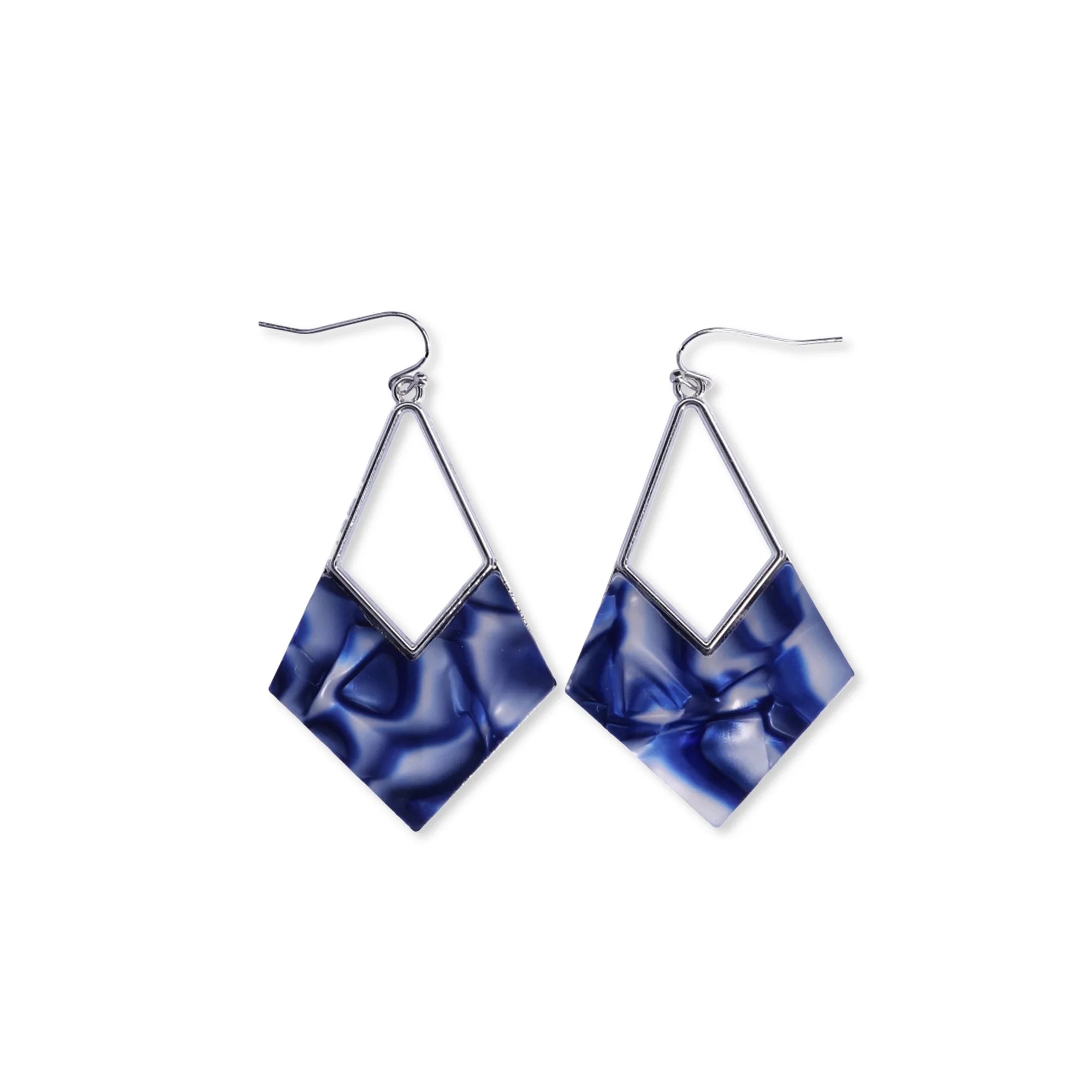 Time and Tru Women’s Geometric Navy Drop Earrings