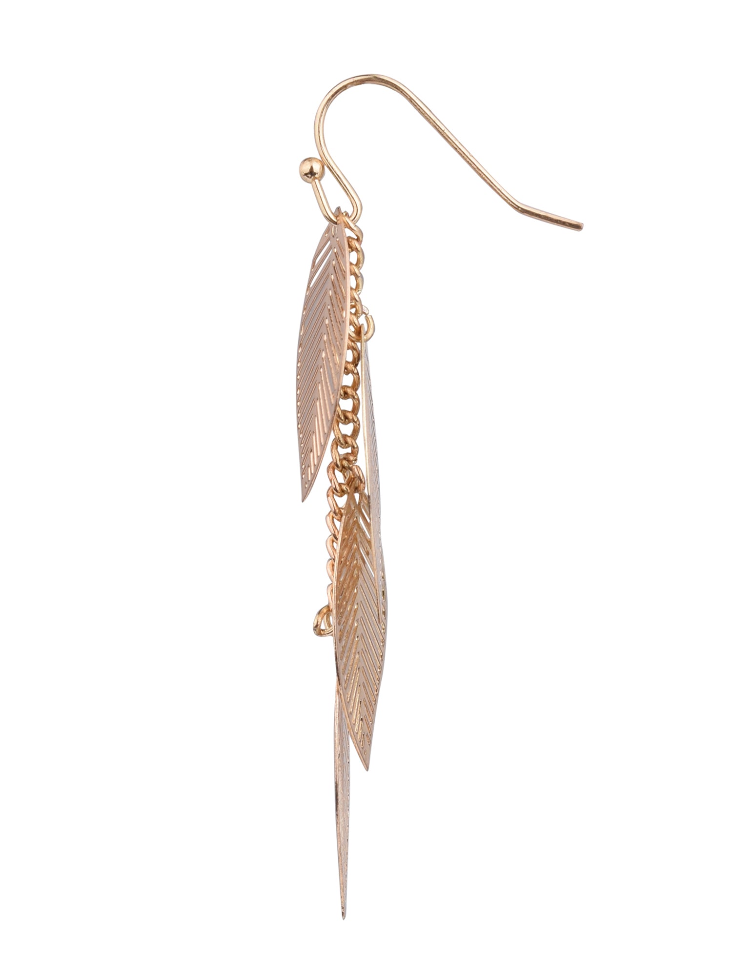 Adult Women's Gold Tone Multi Filigree Leaf Metal Drop Earring