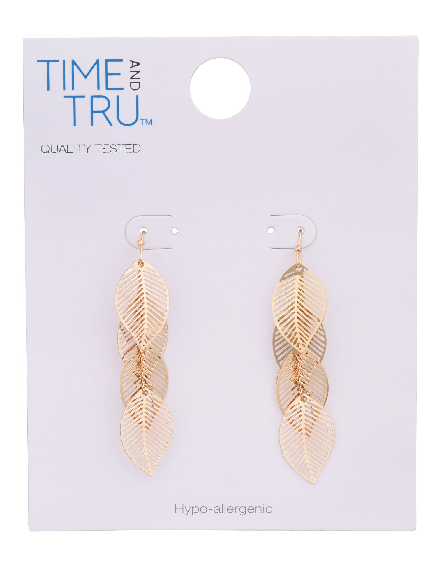 Adult Women's Gold Tone Multi Filigree Leaf Metal Drop Earring