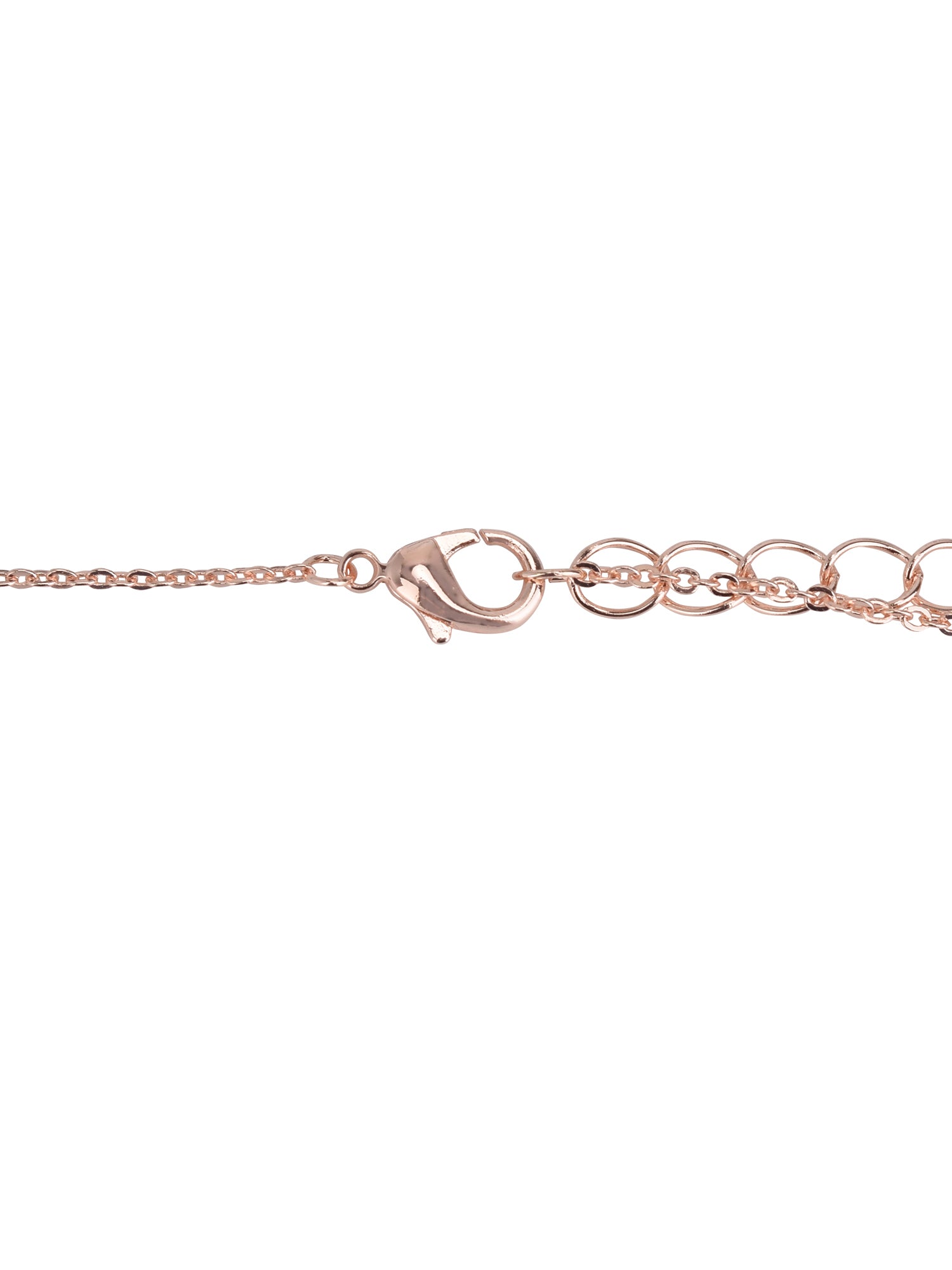 Adult Women's Rose Gold Tone Baguette Crystal Metal Pendant Necklace