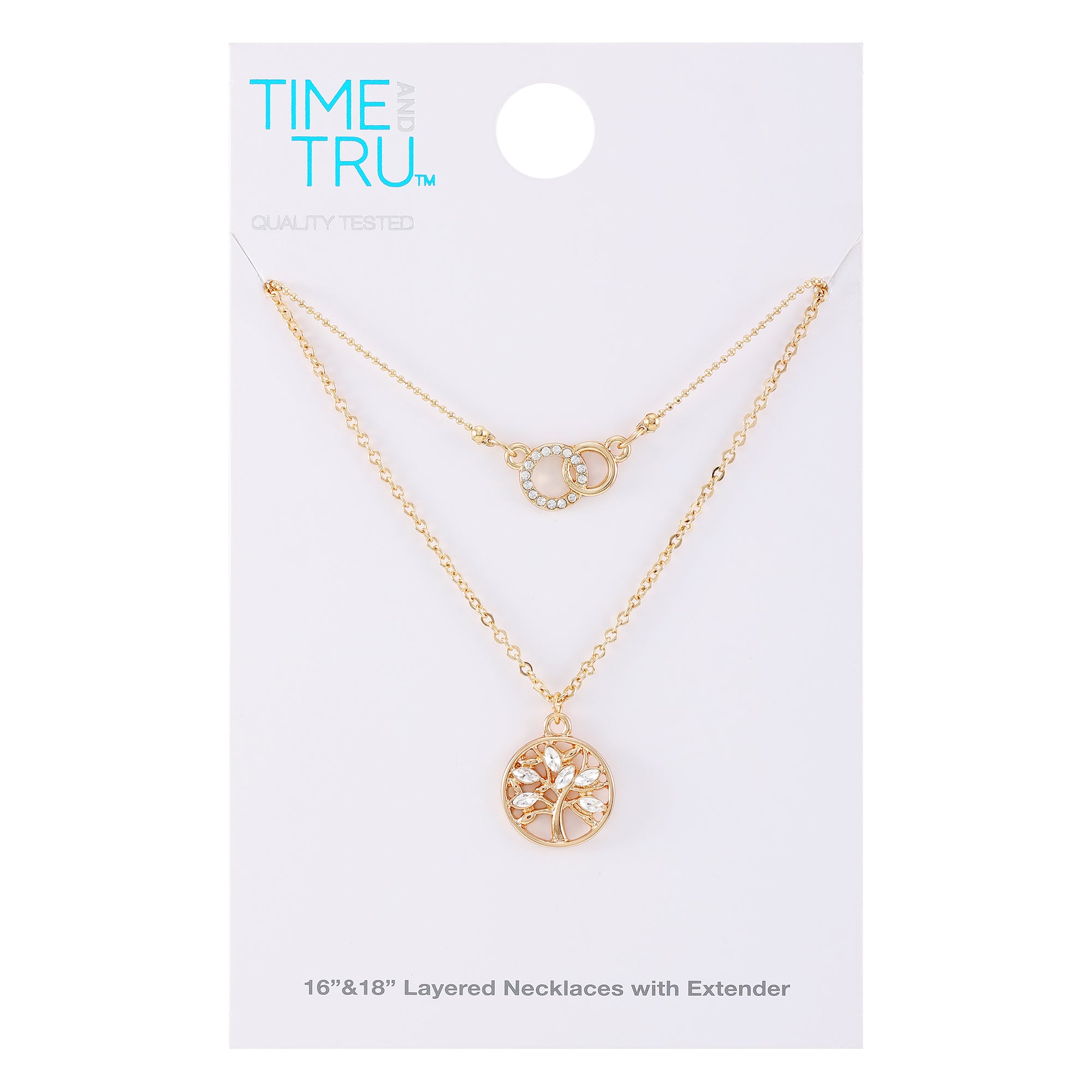 Women's Dainty Tree of Life Goldtone Necklace Set