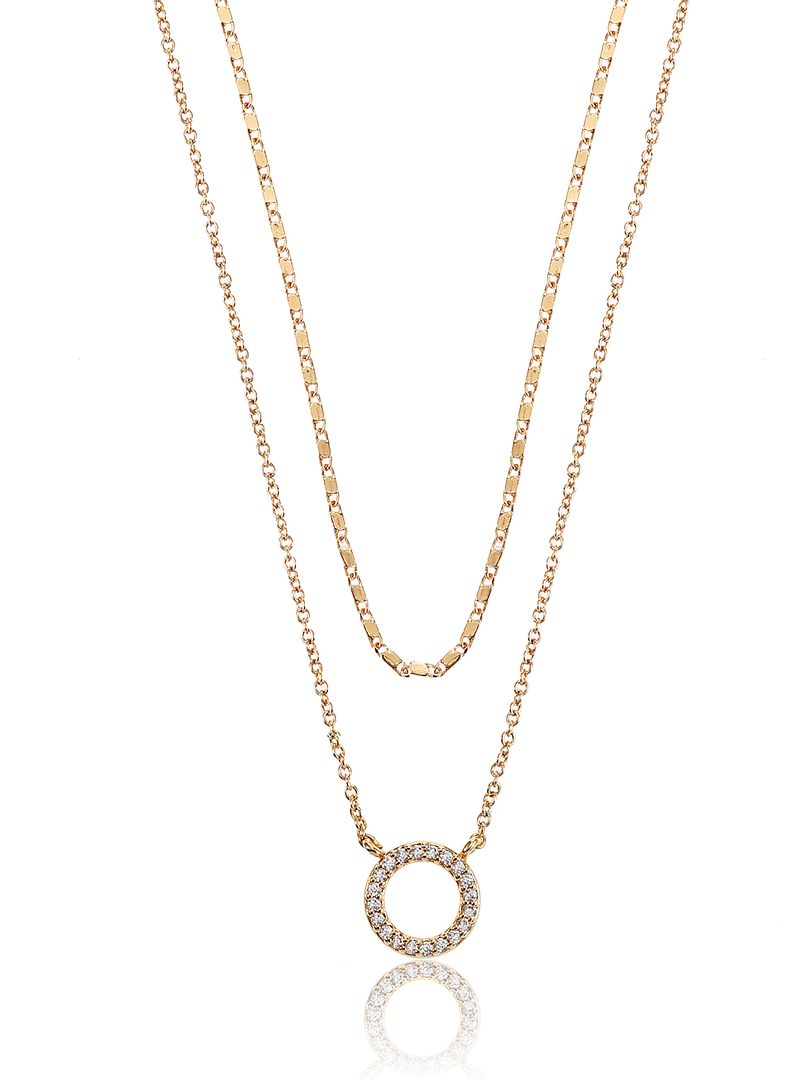 Women's Goldtone Open Circle Necklace Set