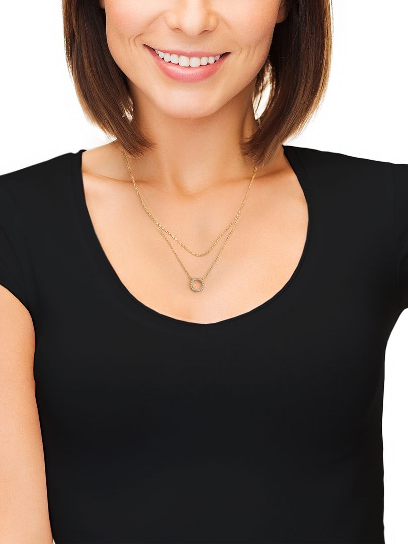 Women's Goldtone Open Circle Necklace Set