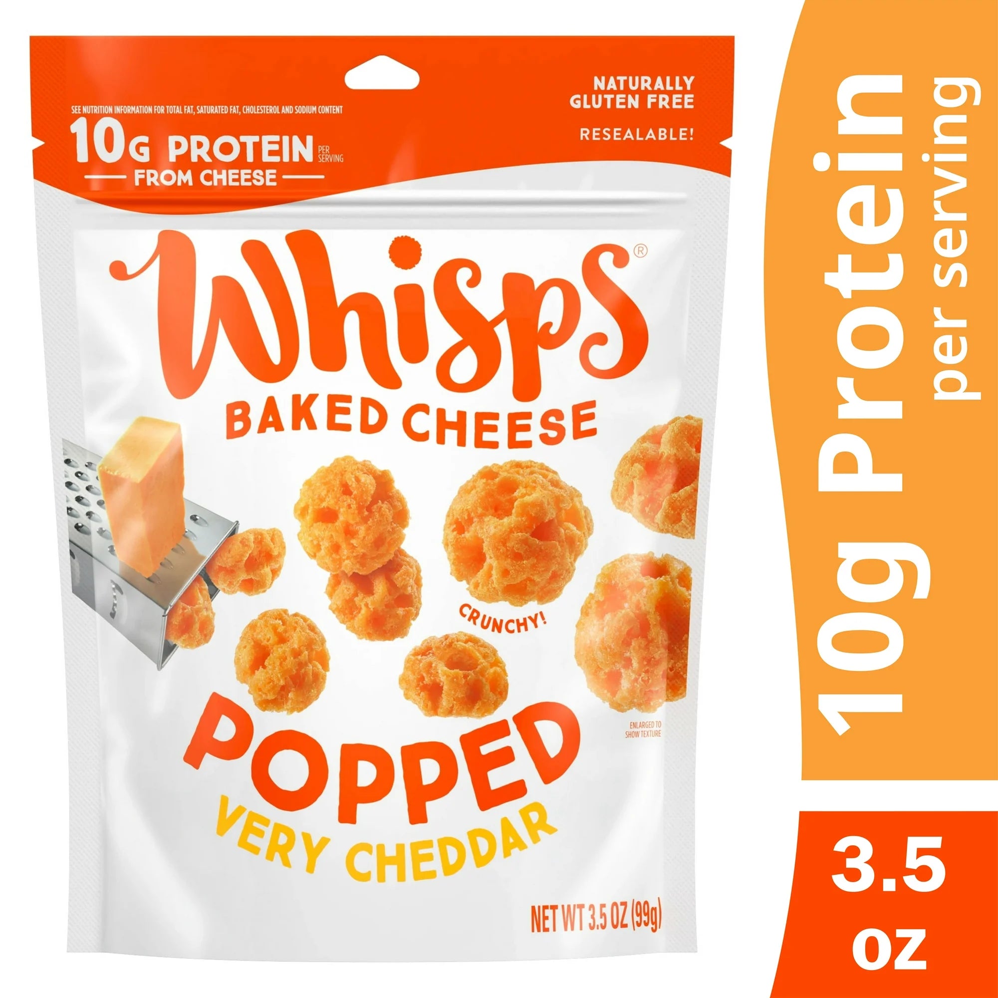 Whisps Popped Cheddar Cheese Snack (10g Protein)