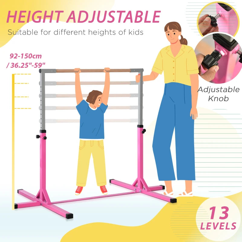 Kids' Adjustable Gymnastics Kip Bar,Pink