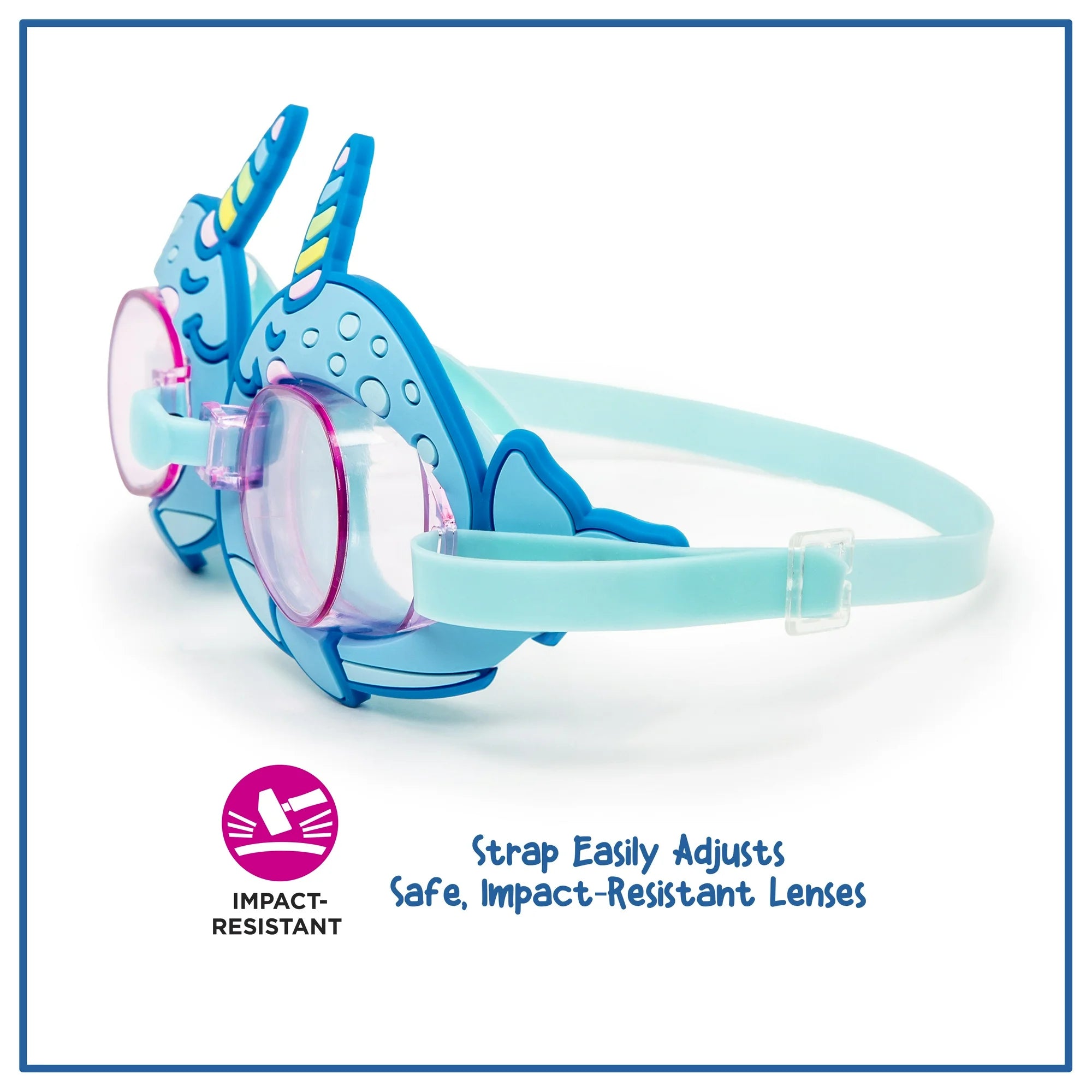 Eye Pop Blue Narwhal Swim Goggle for Children, Unisex